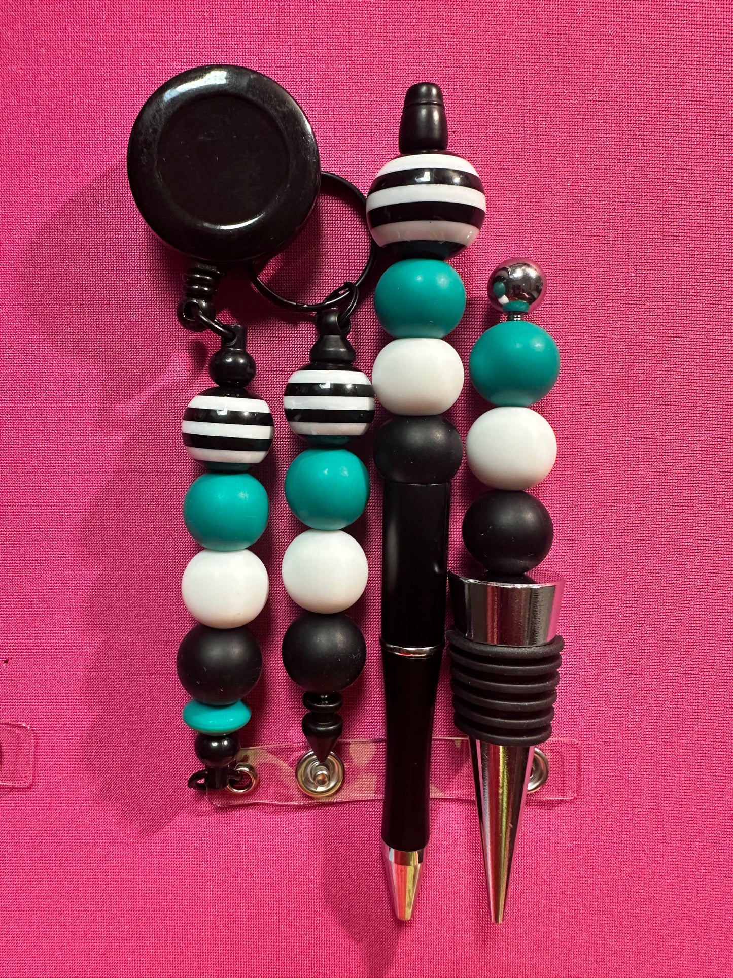 Beaded Sets (Black Options)-Pen Keychain Lanyard Stopper