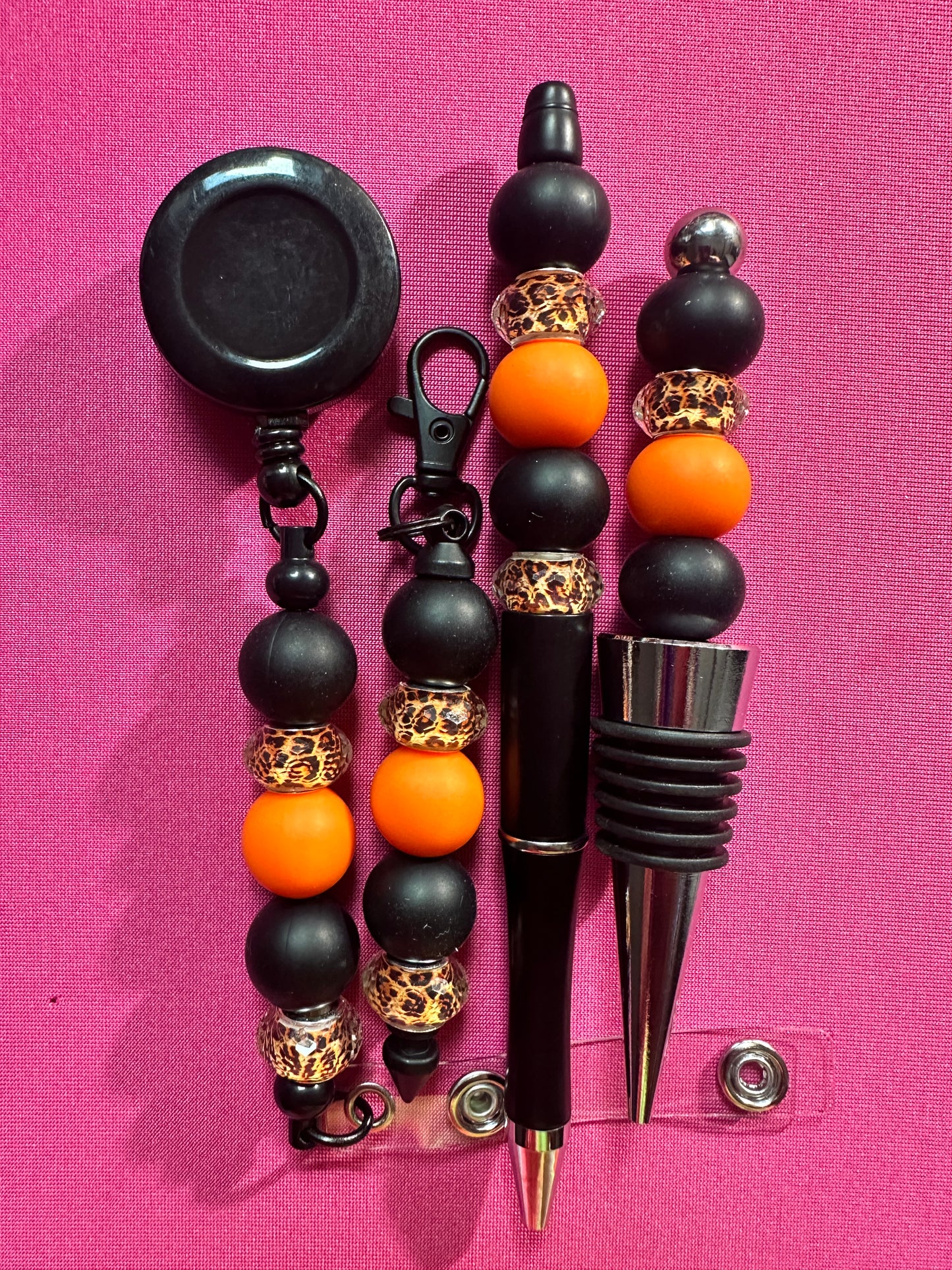 Beaded Sets (Black Options)-Pen Keychain Lanyard Stopper