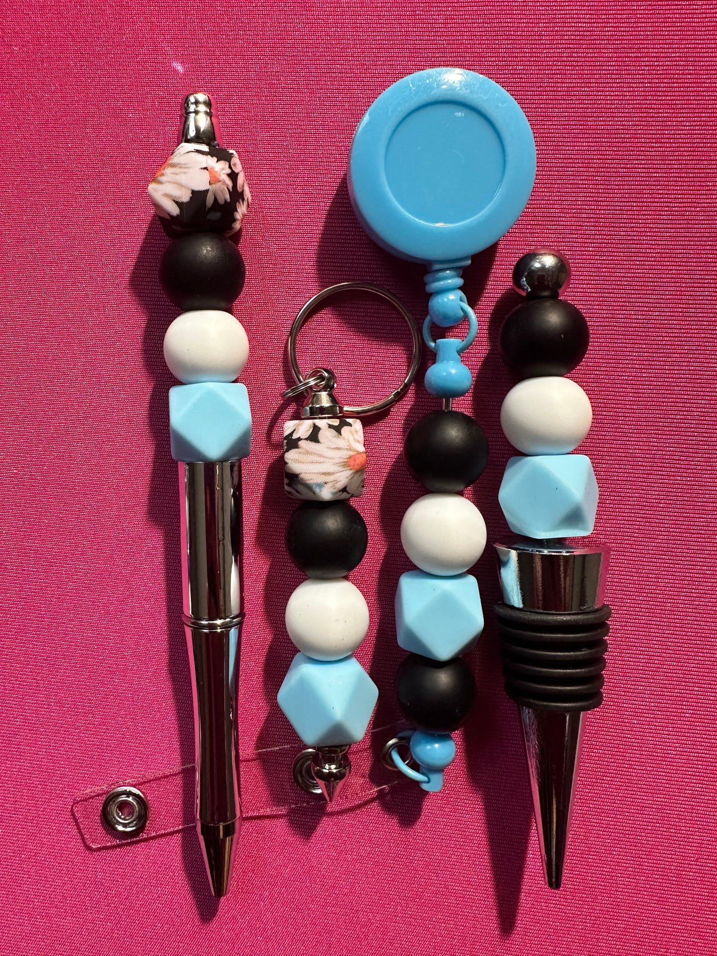 Beaded Sets (Blue Options)-Pen Keychain Lanyard Stopper