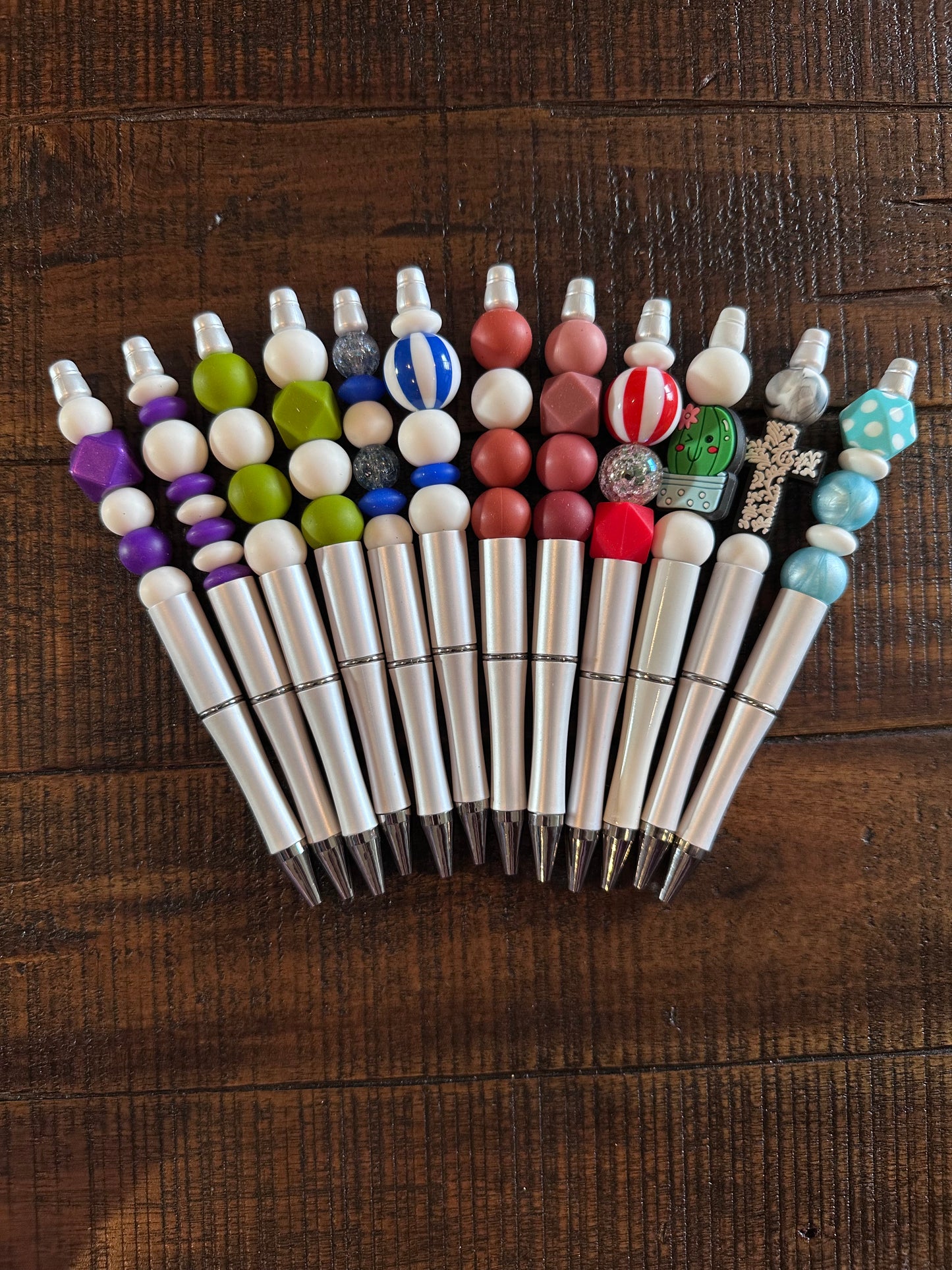Beaded Pens & Styluses (White)