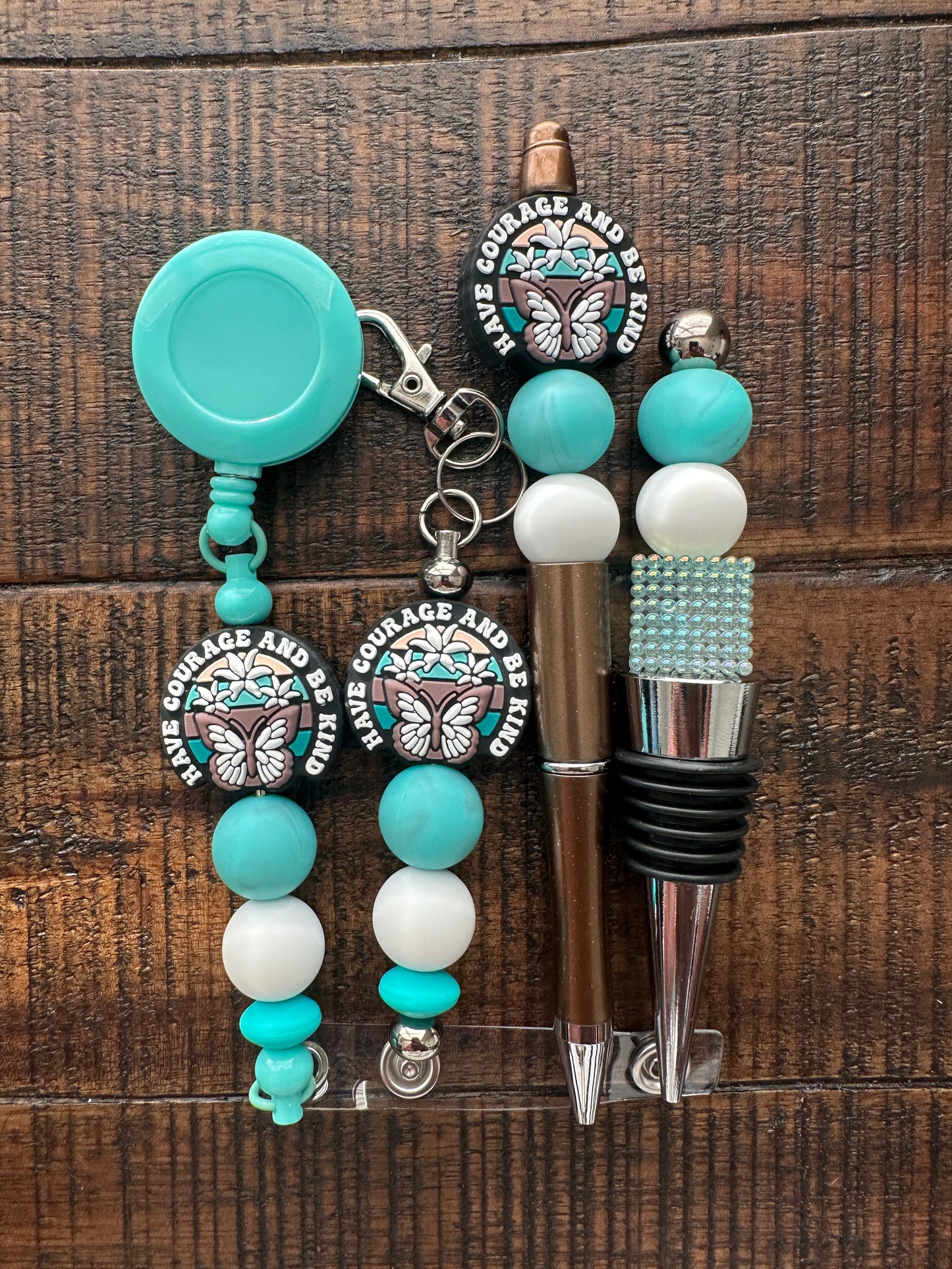 Beaded Sets (Green Options)-Pen Keychain Lanyard Stopper