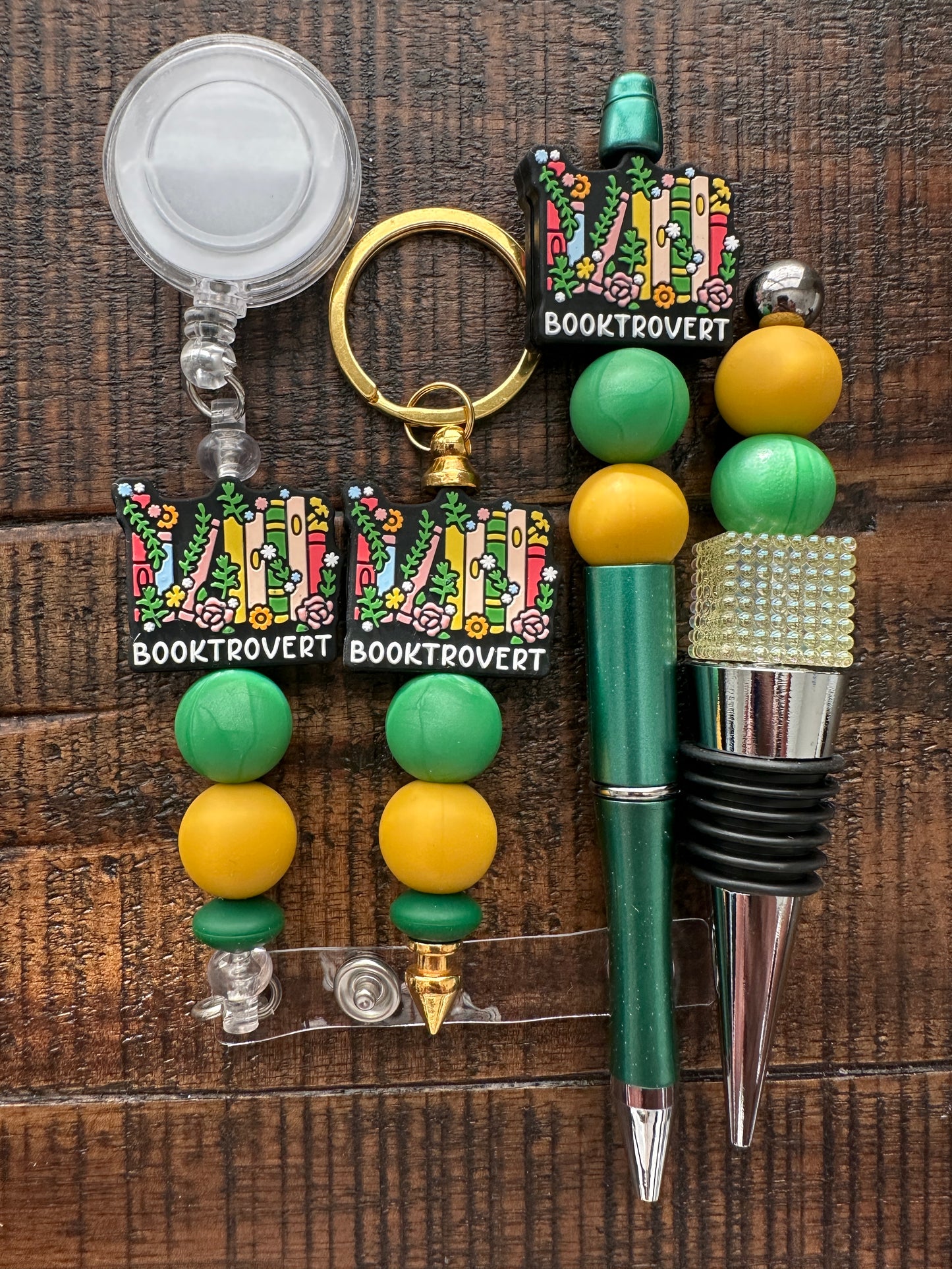 Beaded Sets (Green Options)-Pen Keychain Lanyard Stopper