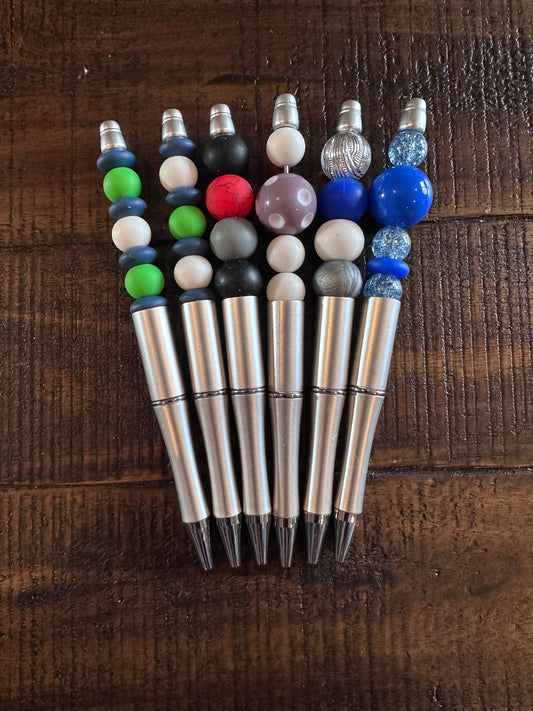 Beaded Pens & Styluses (Silver)