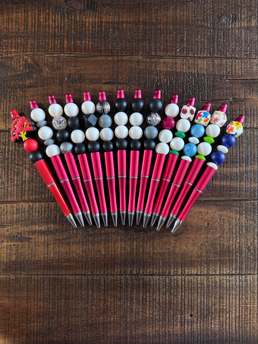 Beaded Pens & Styluses (Red)