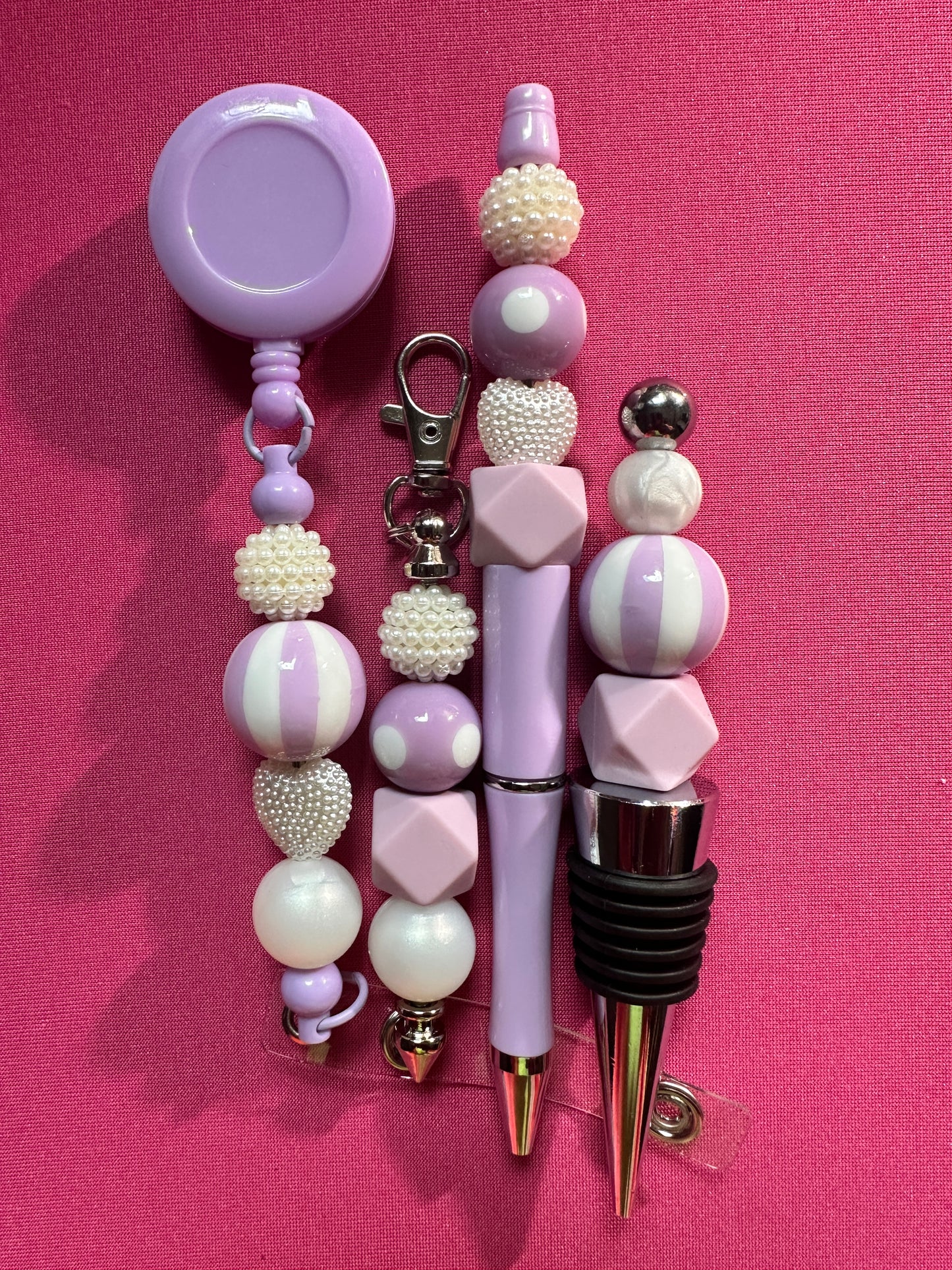 Beaded Sets (Purple Options)-Pen Keychain Lanyard Stopper