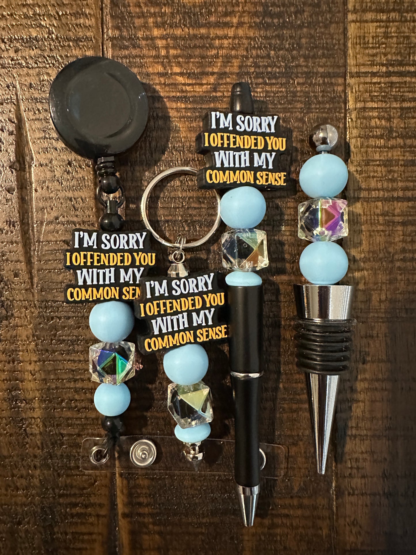 Beaded Sets (Black Options)-Pen Keychain Lanyard Stopper