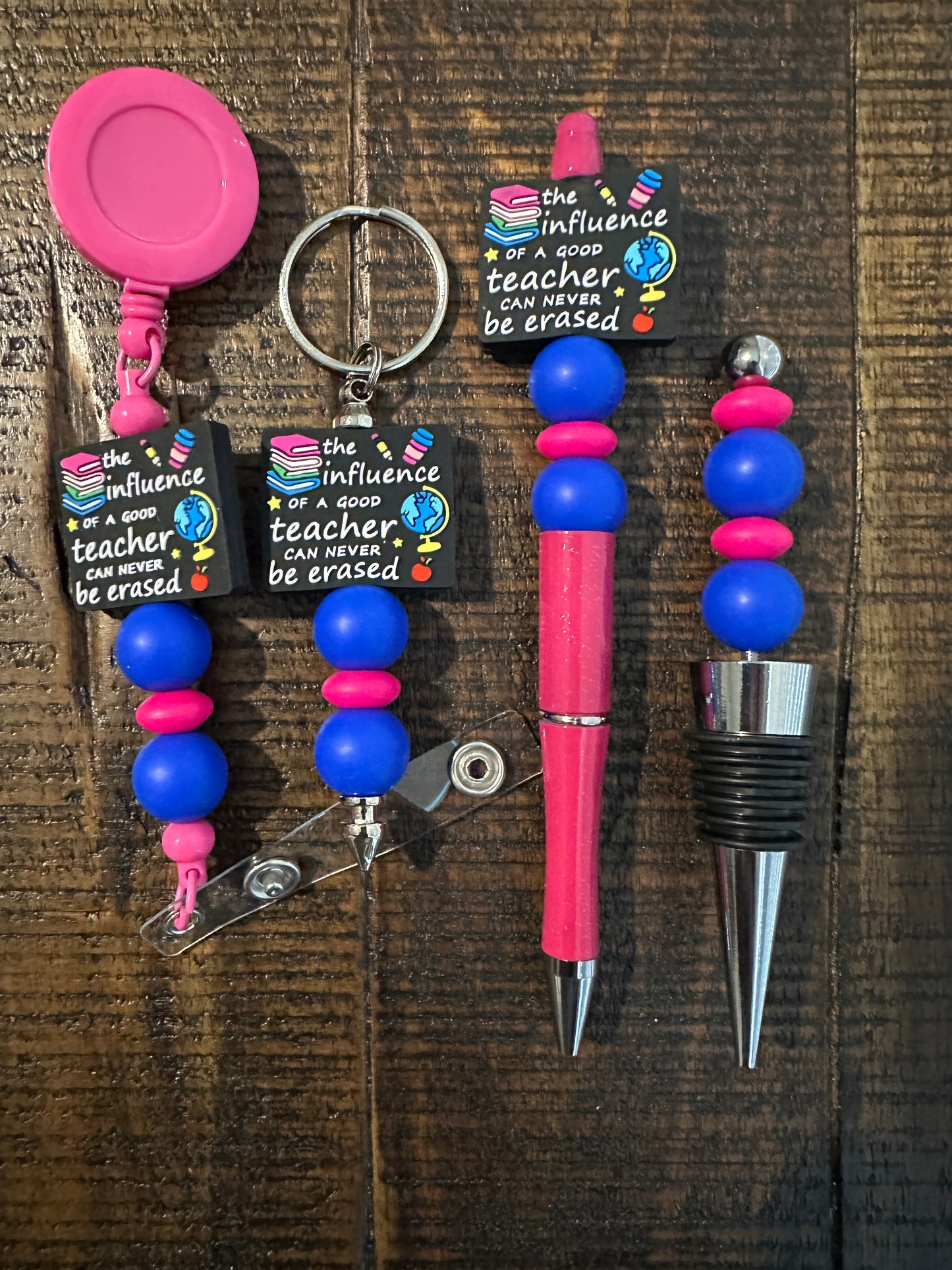 Beaded Sets (Pink Options)-Pen Keychain Lanyard Stopper