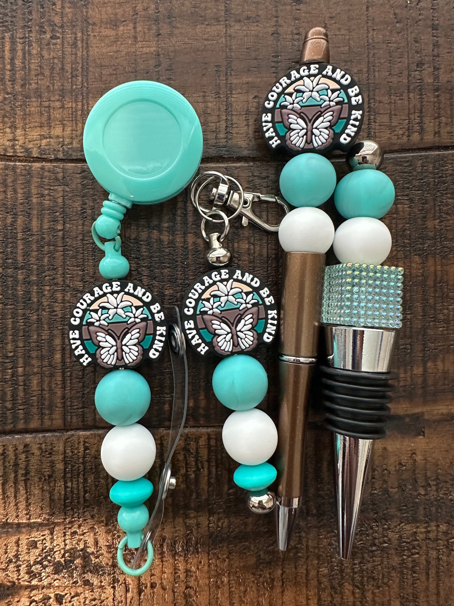 Beaded Sets (Green Options)-Pen Keychain Lanyard Stopper
