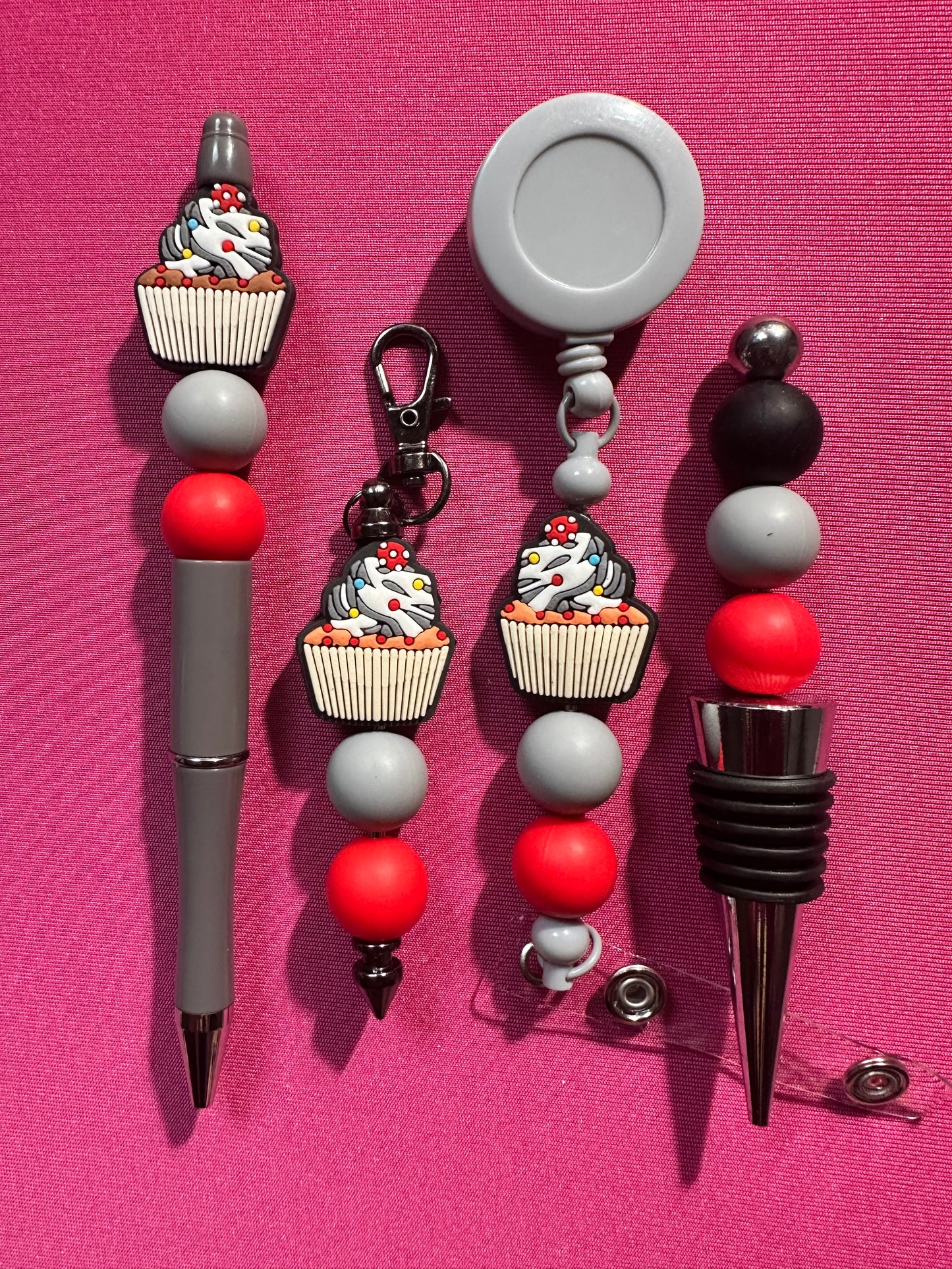 Beaded Sets (Grey Options)-Pen Keychain Lanyard Stopper