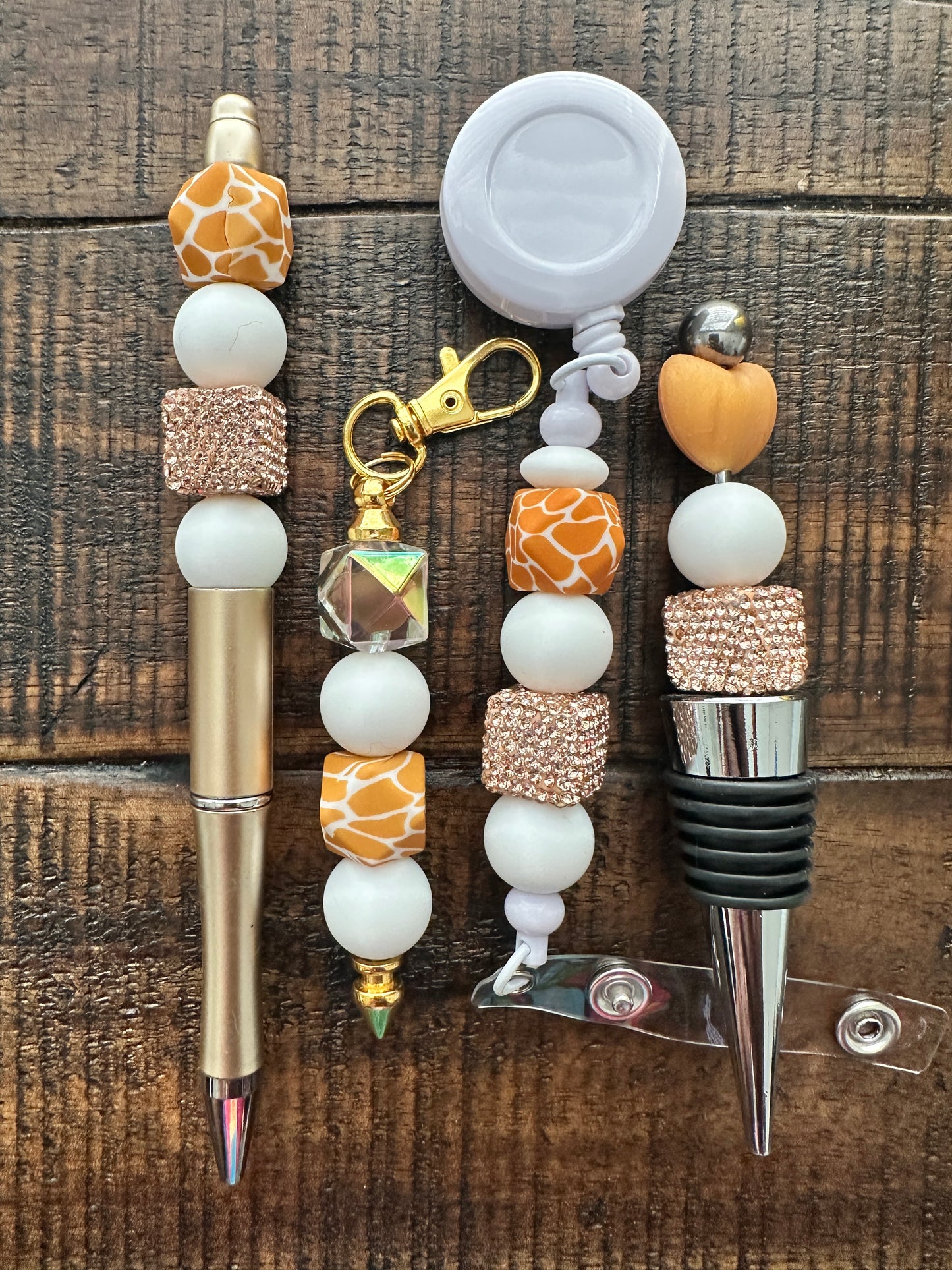 Beaded Sets (Gold Options)-Pen Keychain Lanyard Stopper