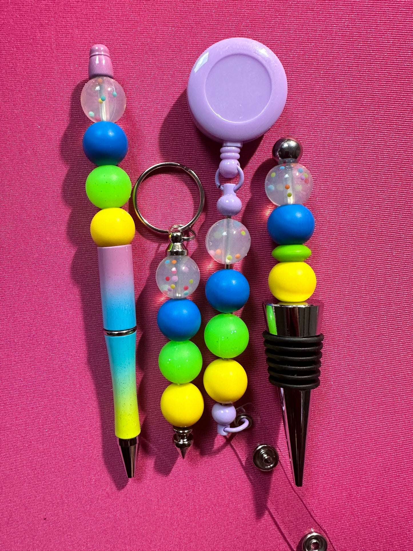 Beaded Sets (Purple Options)-Pen Keychain Lanyard Stopper