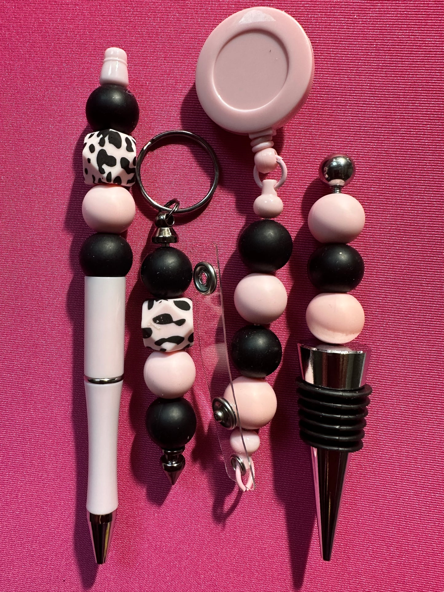 Beaded Sets (Pink Options)-Pen Keychain Lanyard Stopper