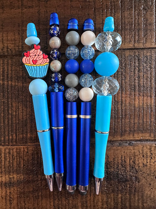 Beaded Pens & Styluses (Blue)