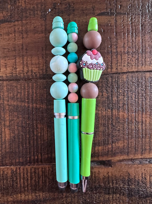 Beaded Pens & Styluses (Green)
