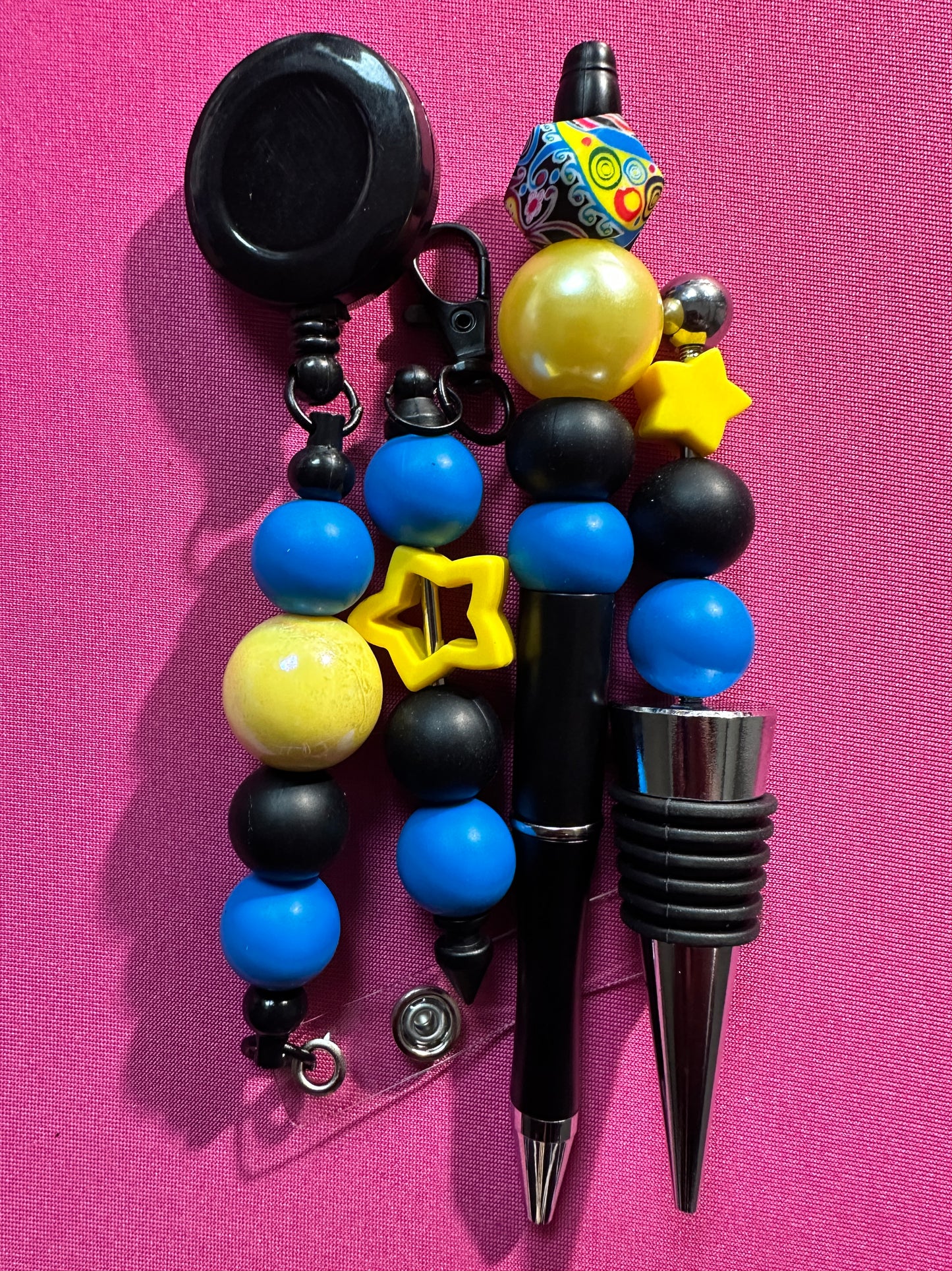 Beaded Sets (Black Options)-Pen Keychain Lanyard Stopper