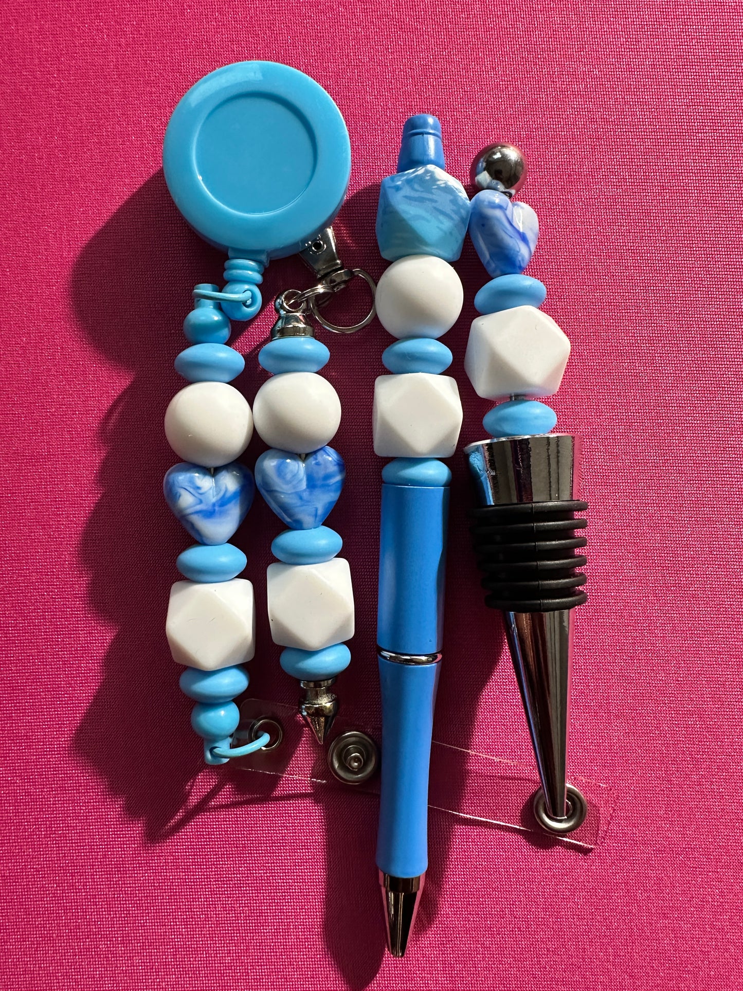 Beaded Sets (Blue Options)-Pen Keychain Lanyard Stopper