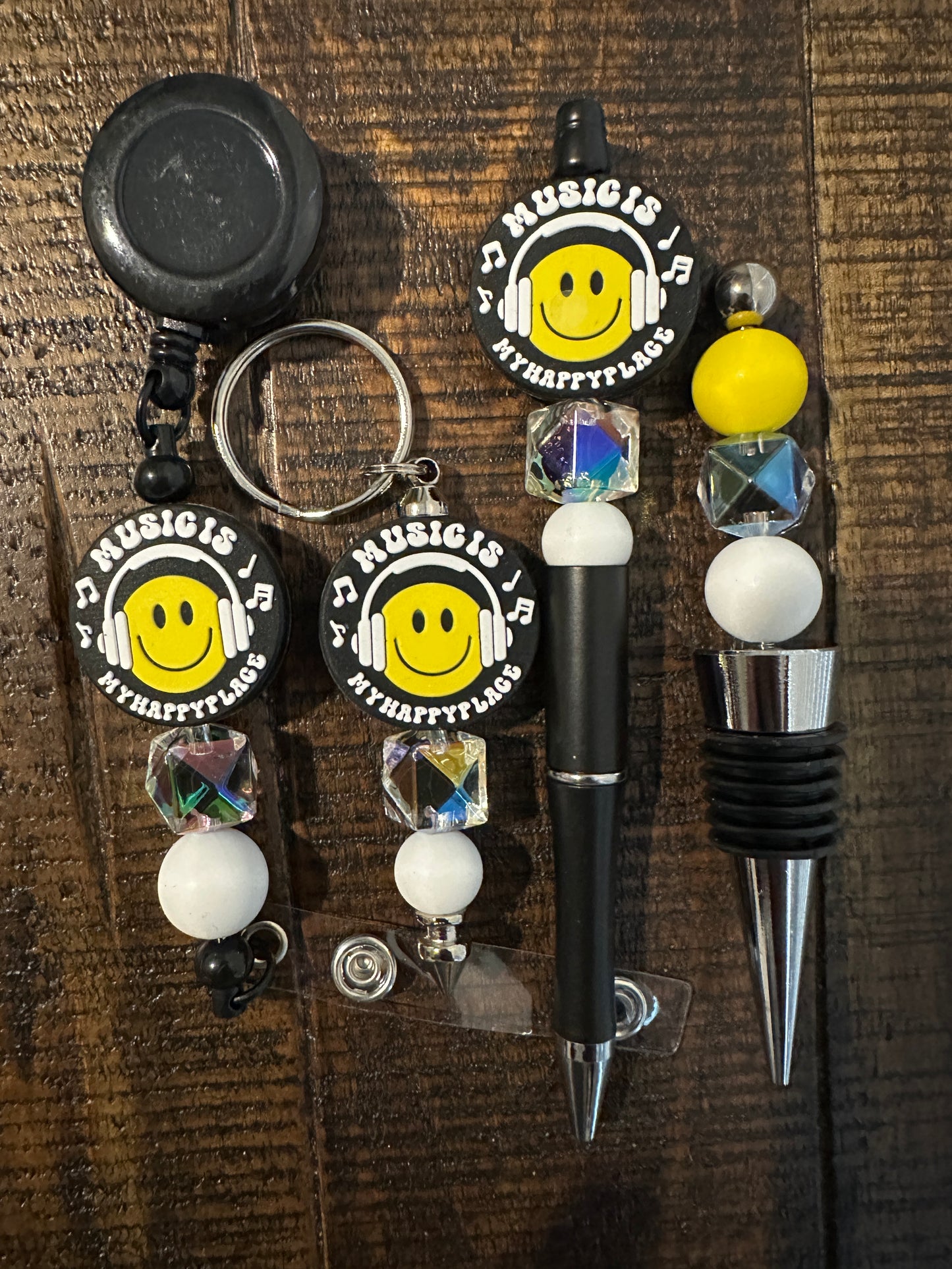 Beaded Sets (Black Options)-Pen Keychain Lanyard Stopper