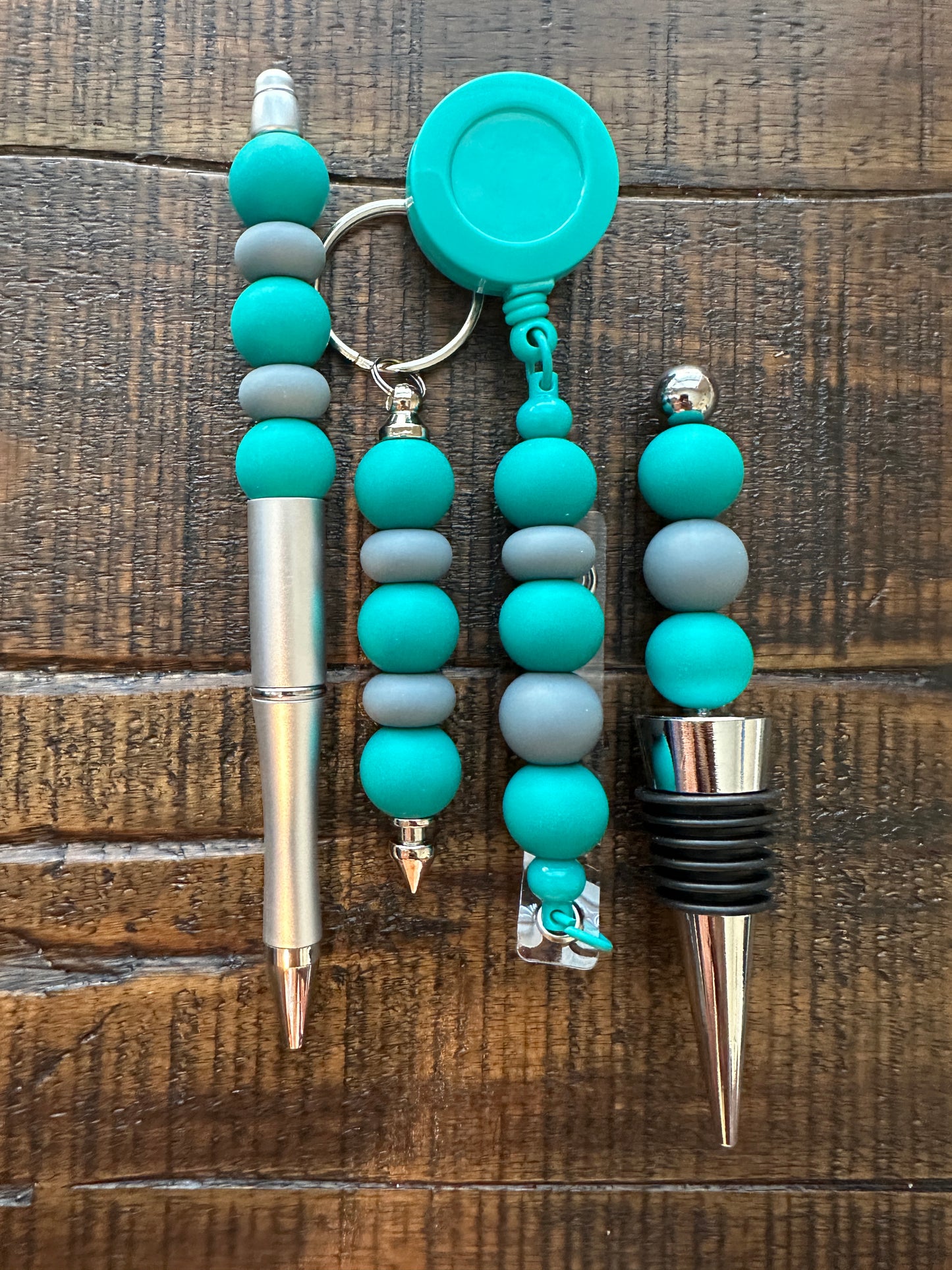 Beaded Sets (Green Options)-Pen Keychain Lanyard Stopper