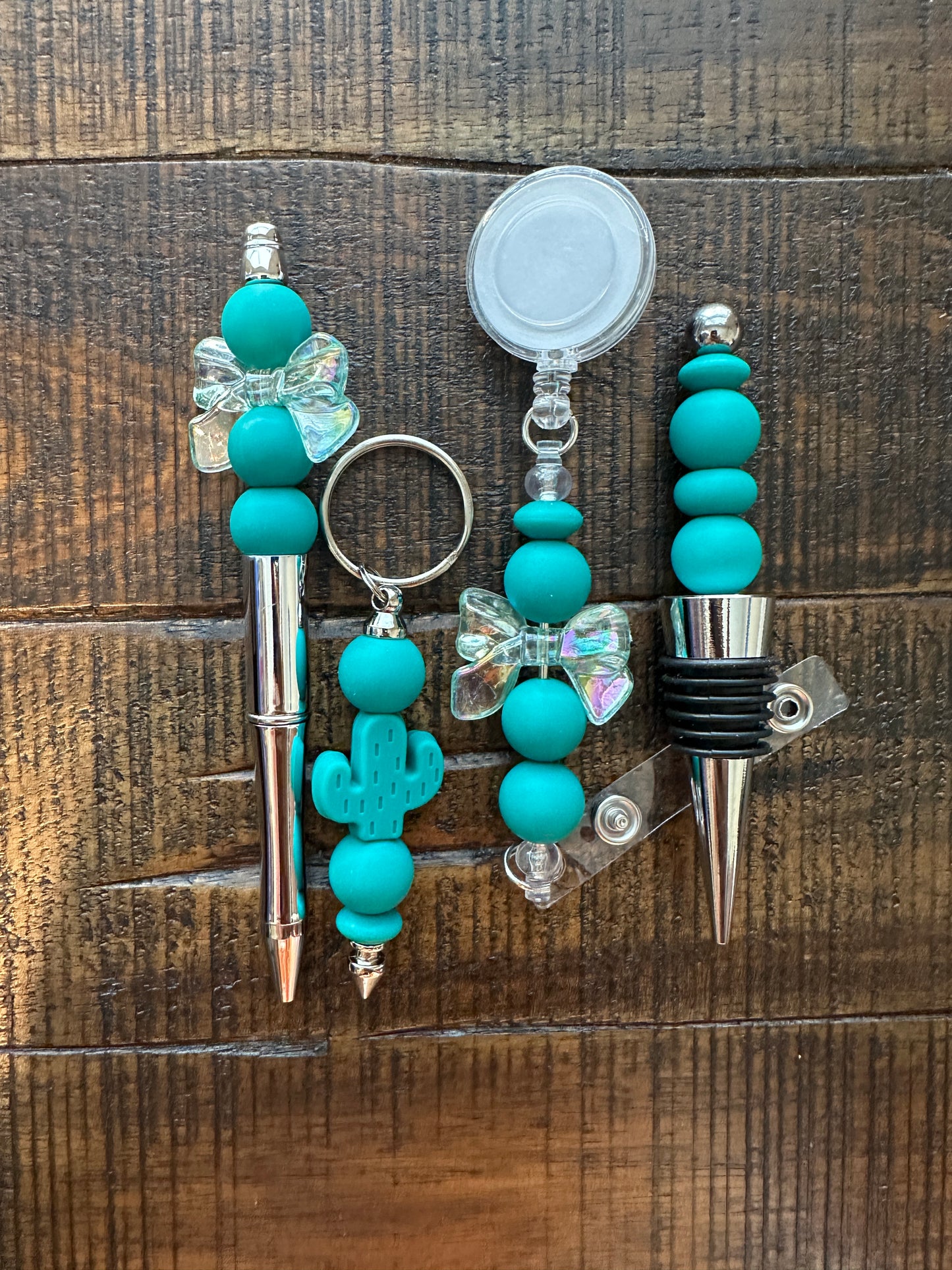 Beaded Sets (Green Options)-Pen Keychain Lanyard Stopper