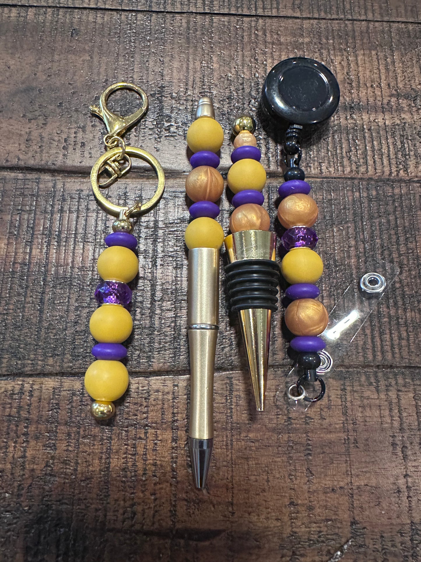 Beaded Sets (Gold Options)-Pen Keychain Lanyard Stopper