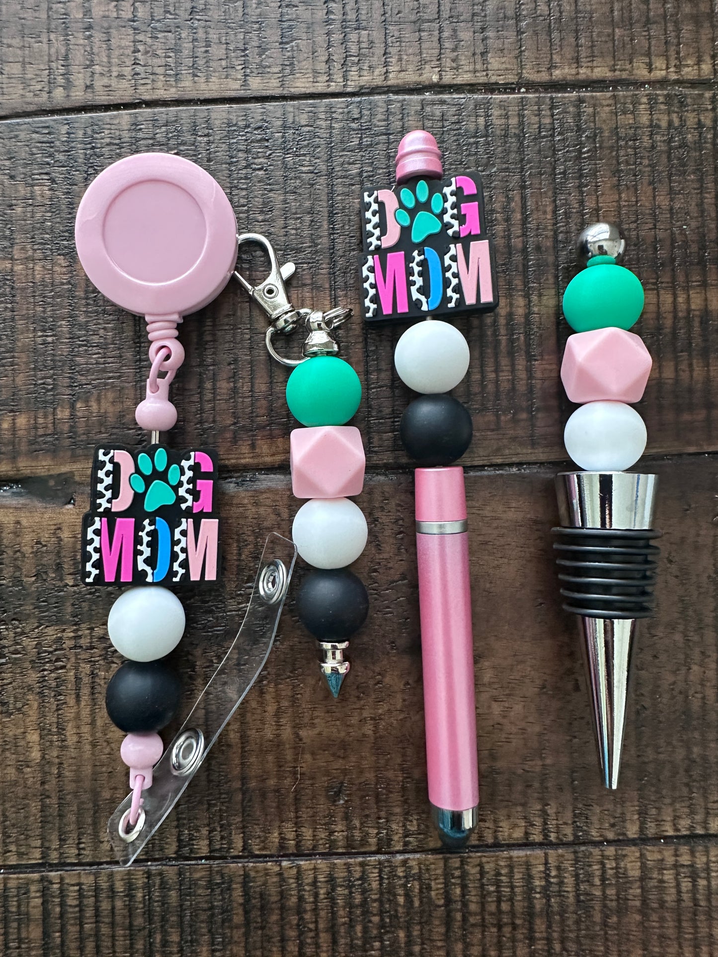 Beaded Sets (Pink Options)-Pen Keychain Lanyard Stopper