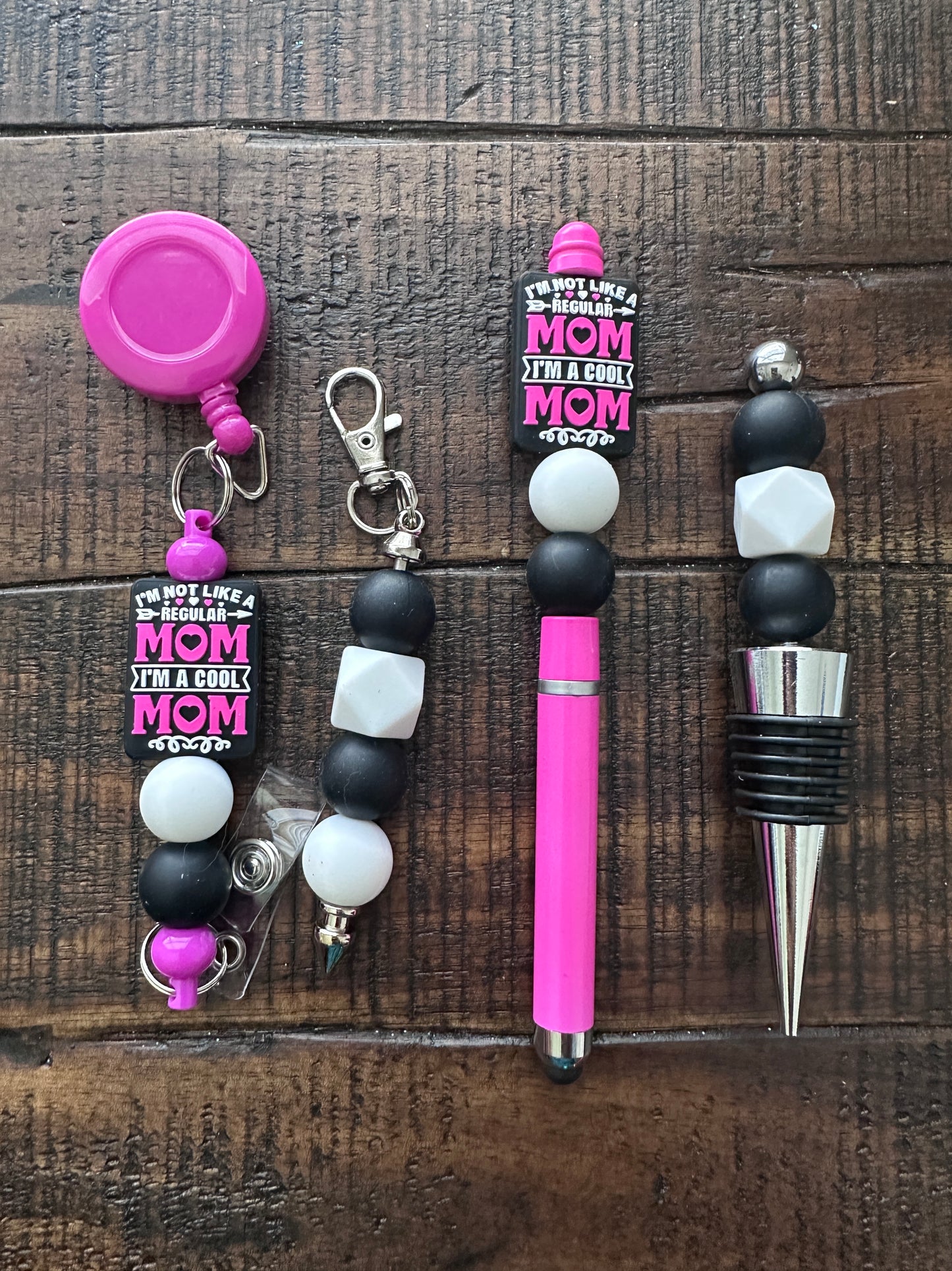 Beaded Sets (Pink Options)-Pen Keychain Lanyard Stopper