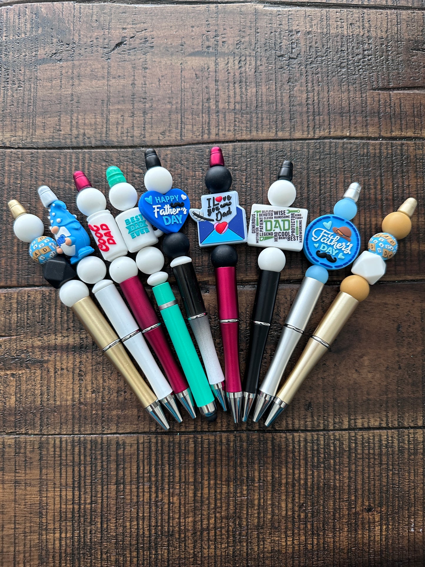 Dad Themed-Beaded Pens, Styluses, & Keychains