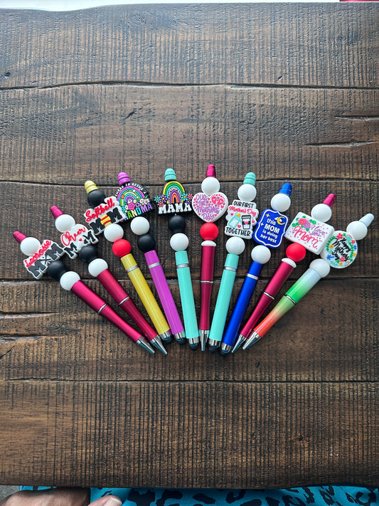 Mom Themed-Beaded Pens, Styluses, & Keychains