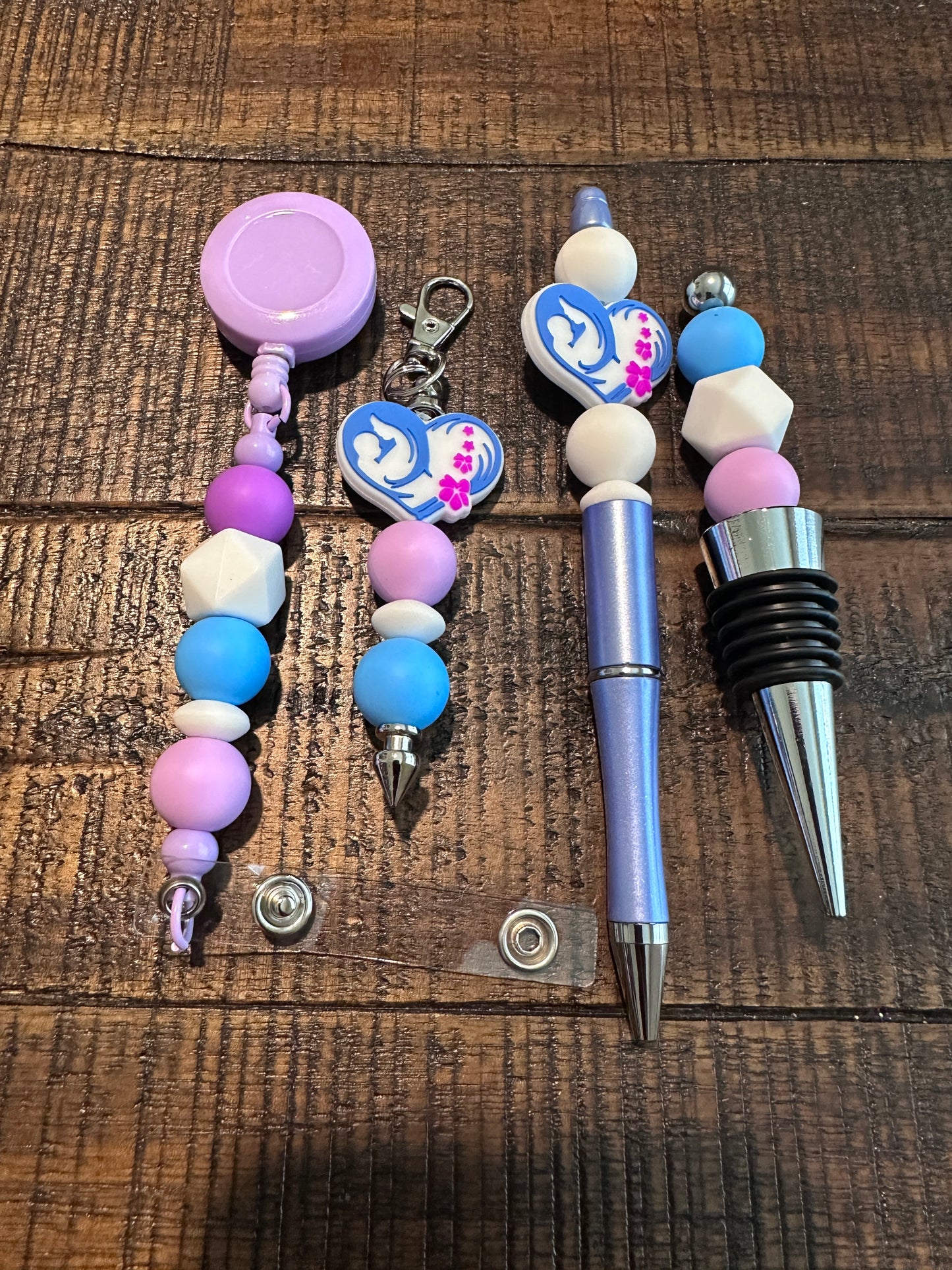 Beaded Sets (Pink Options)-Pen Keychain Lanyard Stopper
