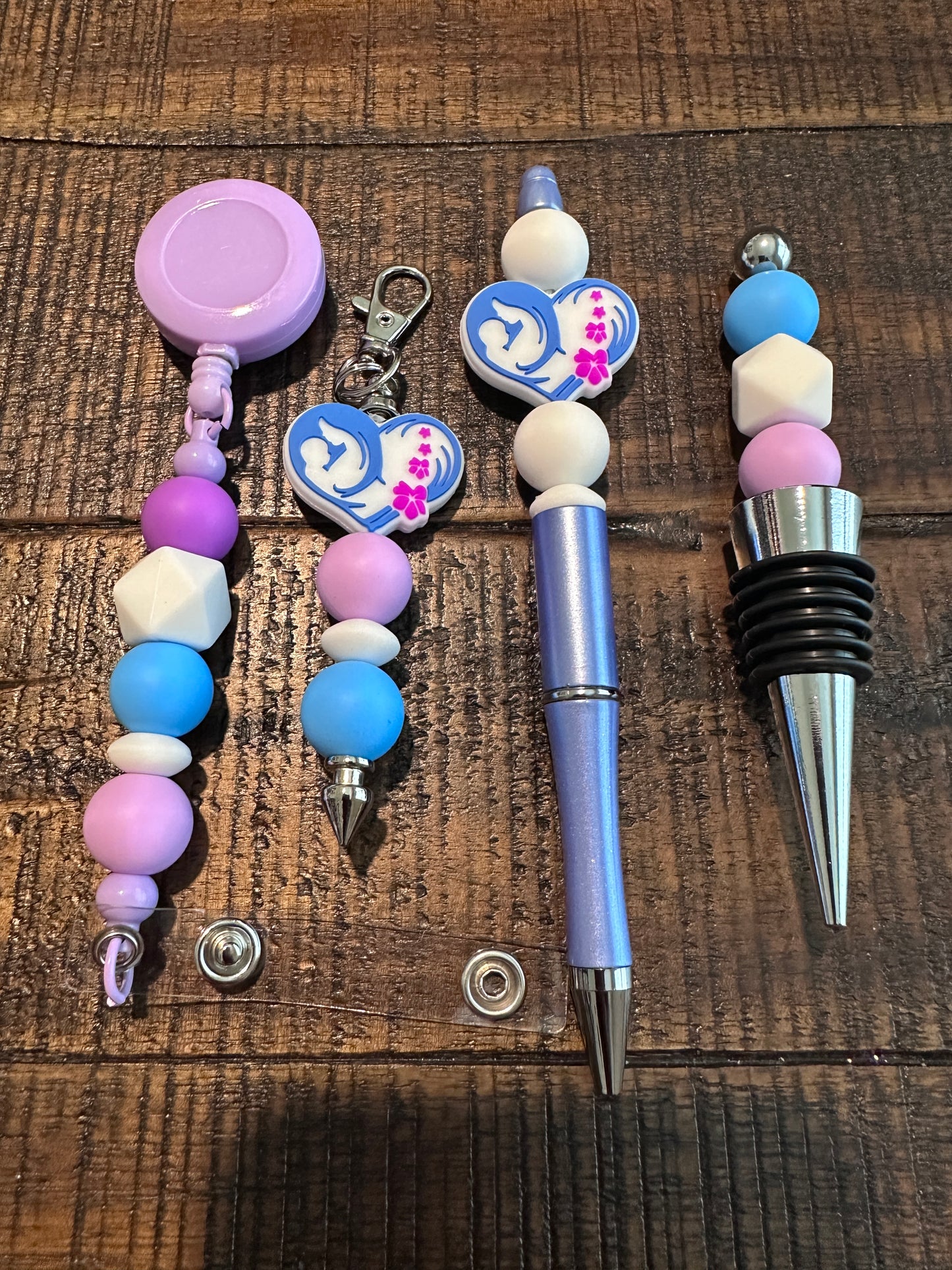 Beaded Sets (Purple Options)-Pen Keychain Lanyard Stopper