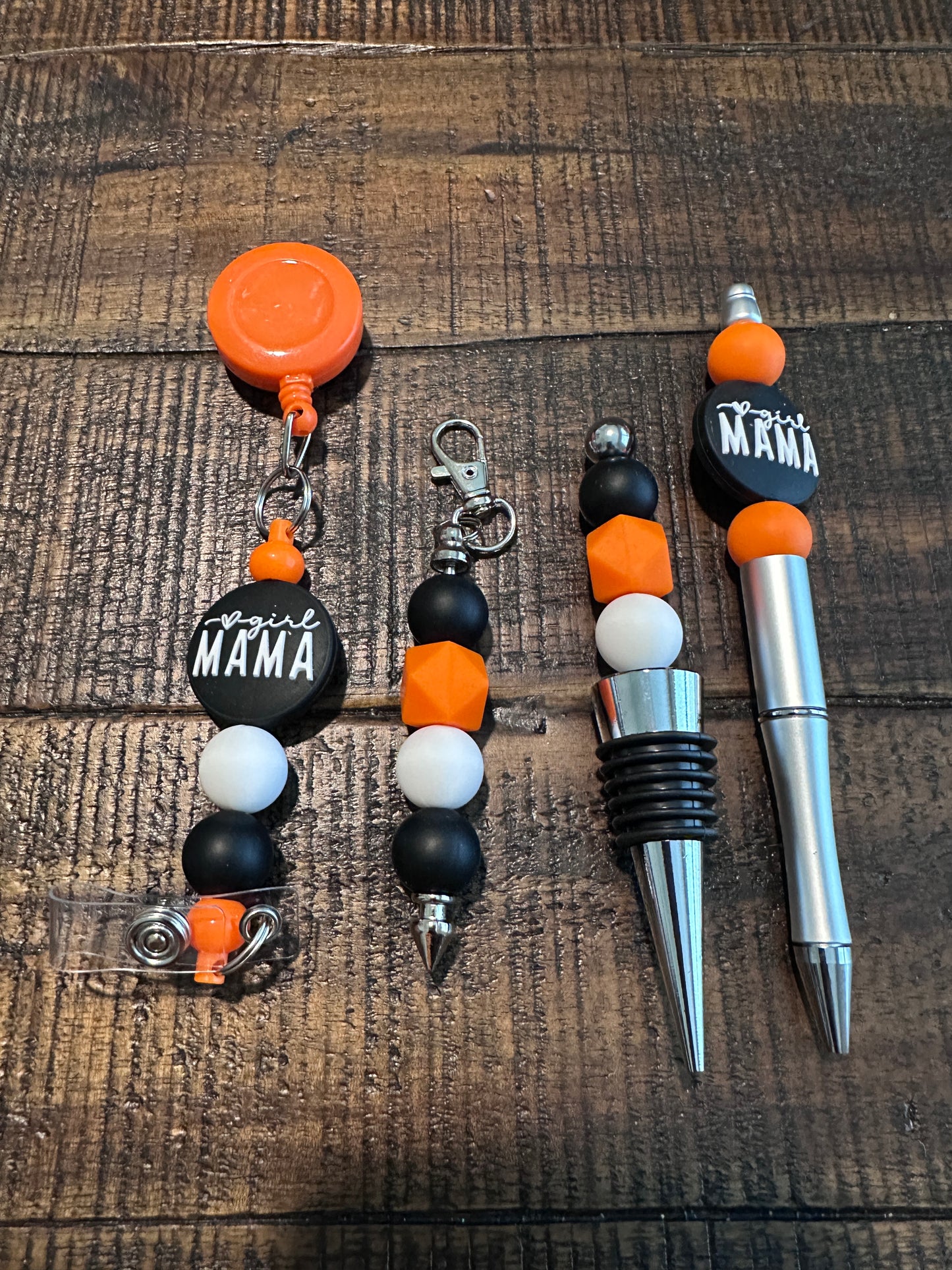 Beaded Sets (Black Options)-Pen Keychain Lanyard Stopper