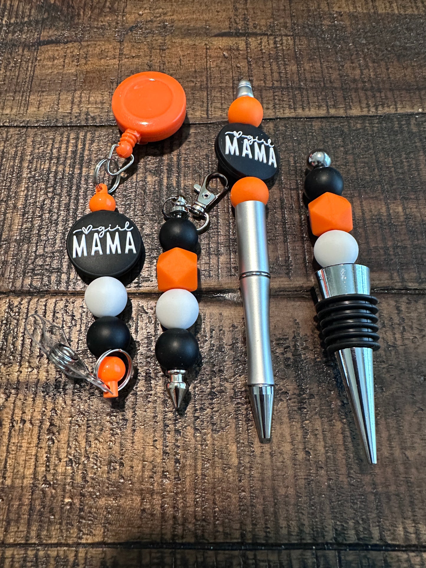 Beaded Sets (Black Options)-Pen Keychain Lanyard Stopper