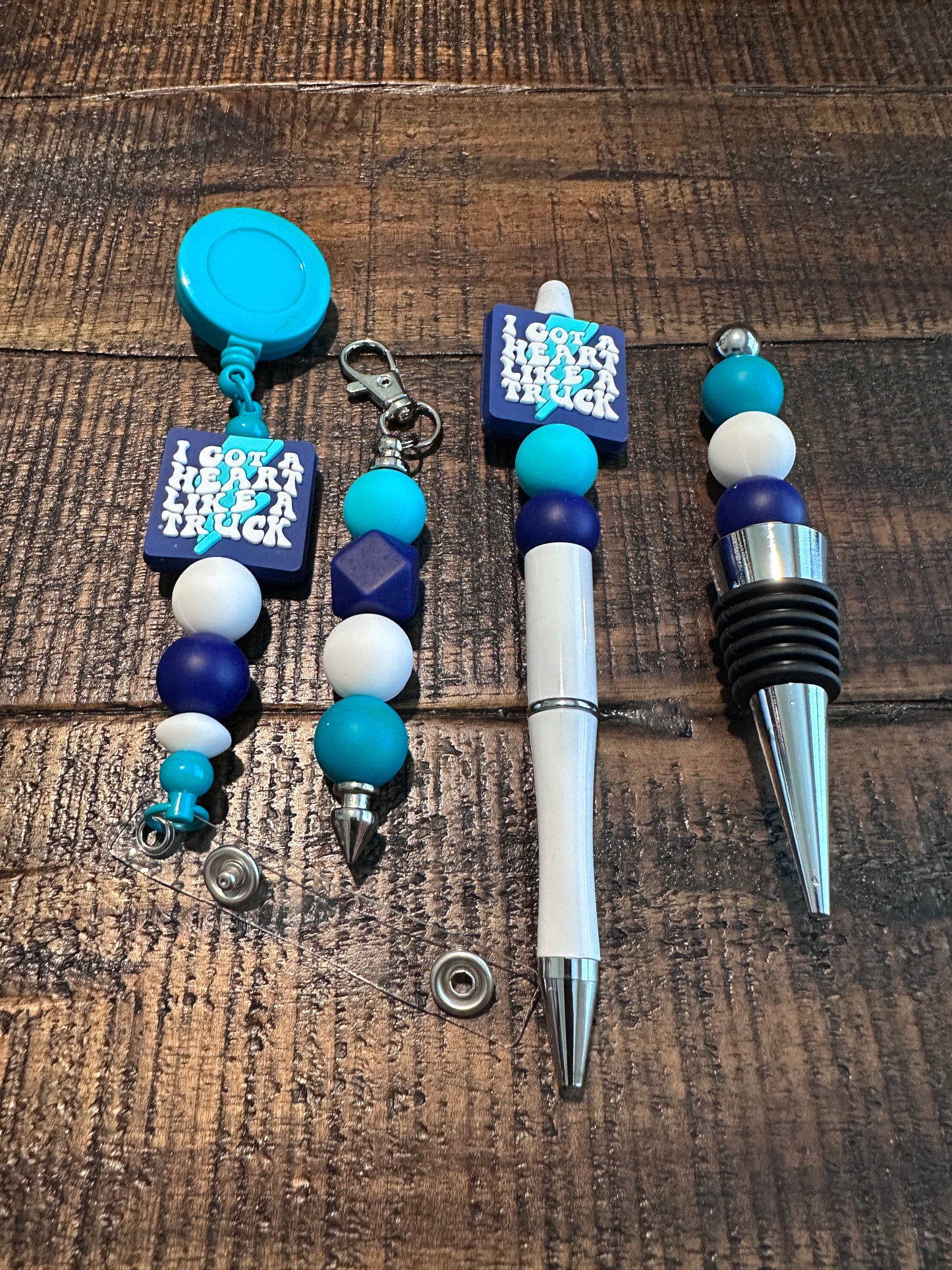 Beaded Sets (Blue Options)-Pen Keychain Lanyard Stopper