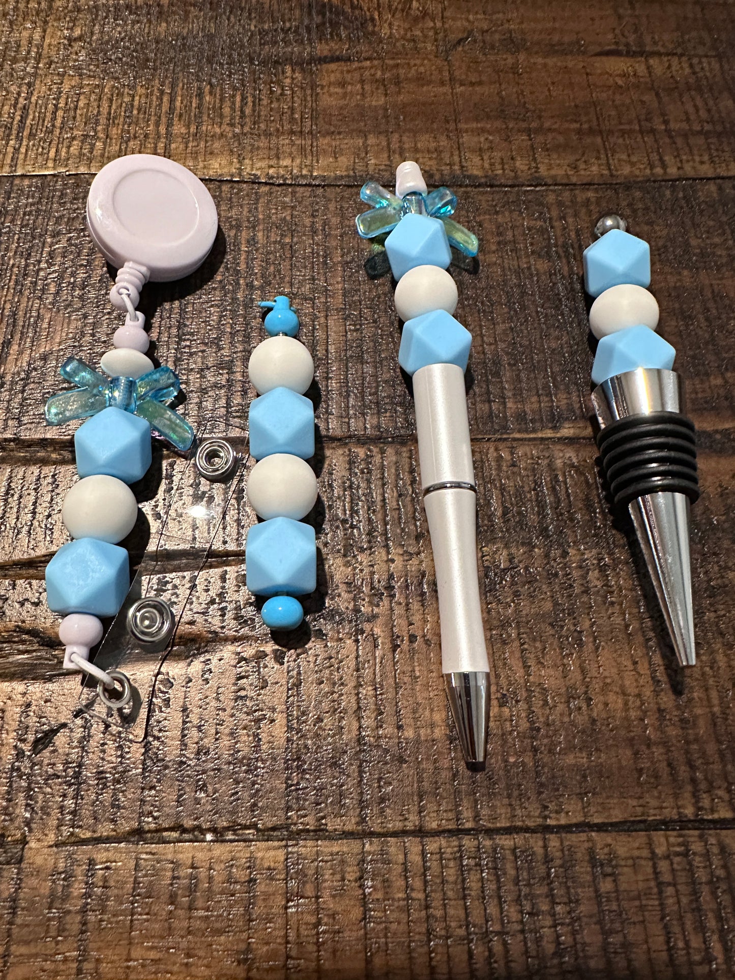 Beaded Sets (Blue Options)-Pen Keychain Lanyard Stopper