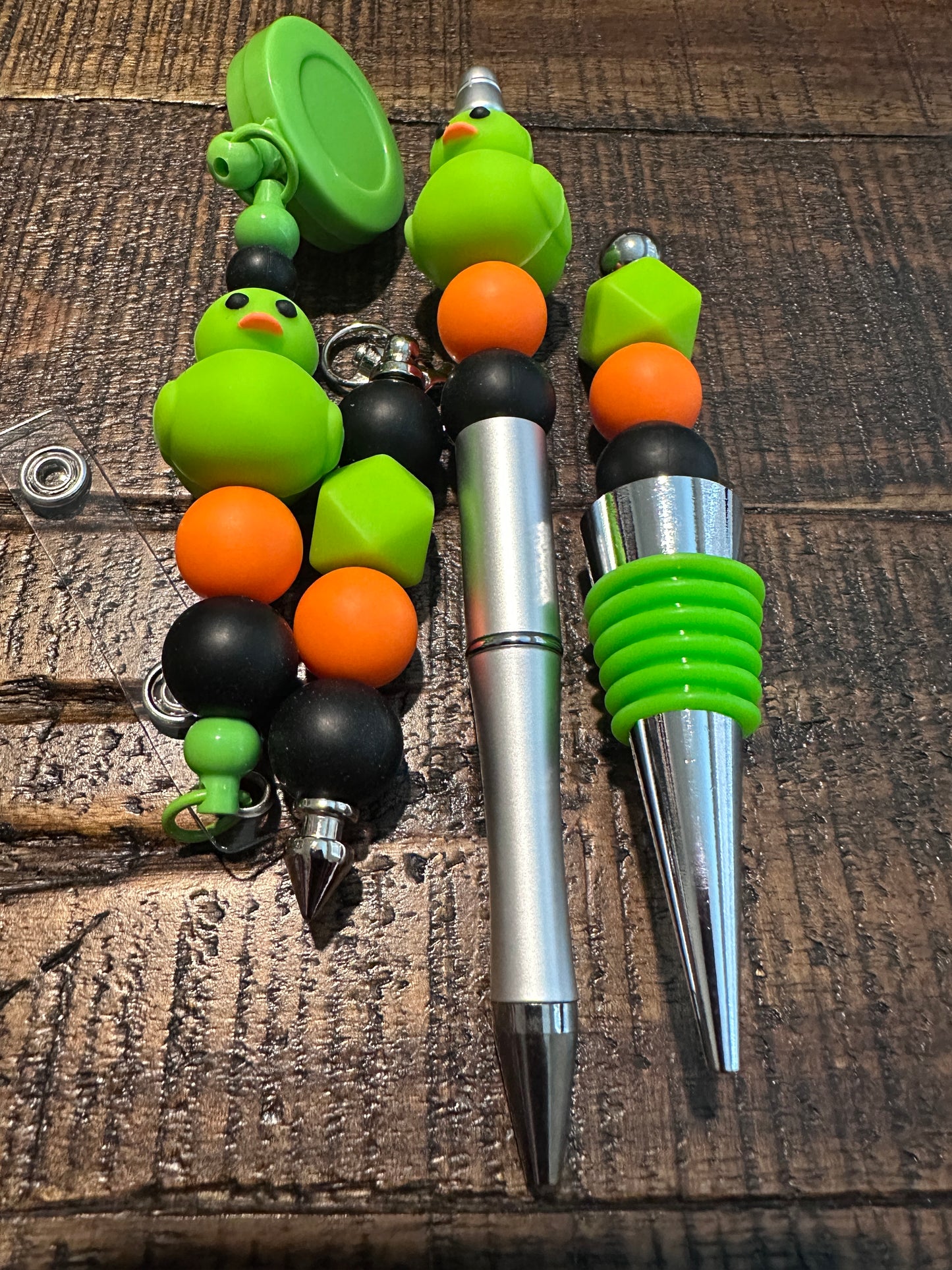 Beaded Sets (Green Options)-Pen Keychain Lanyard Stopper