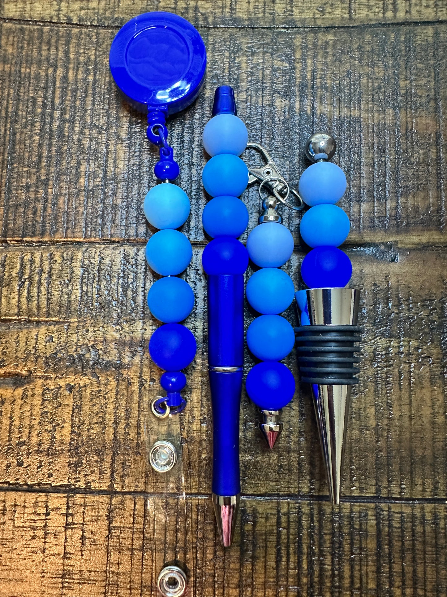 Beaded Sets (Blue Options)-Pen Keychain Lanyard Stopper