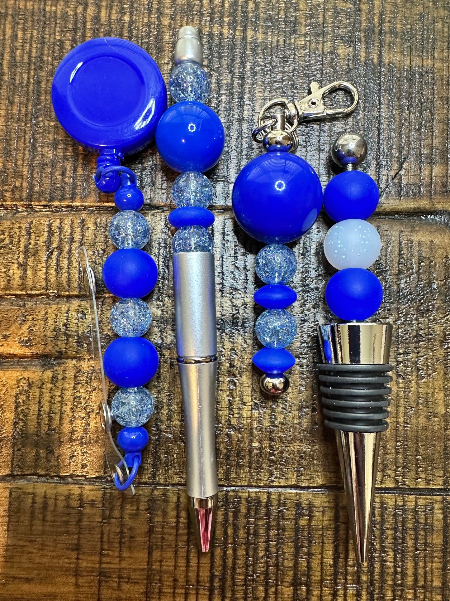 Beaded Sets (Blue Options)-Pen Keychain Lanyard Stopper