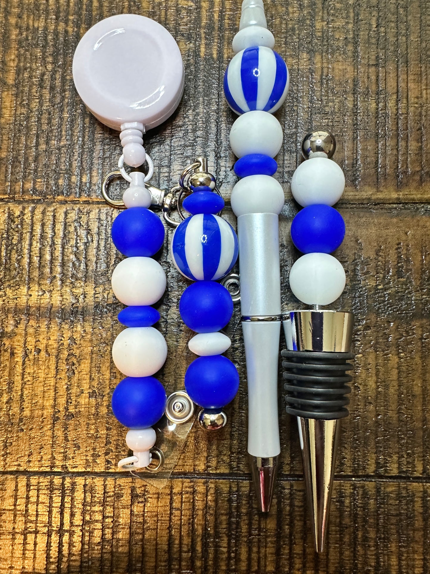 Beaded Sets (Blue Options)-Pen Keychain Lanyard Stopper