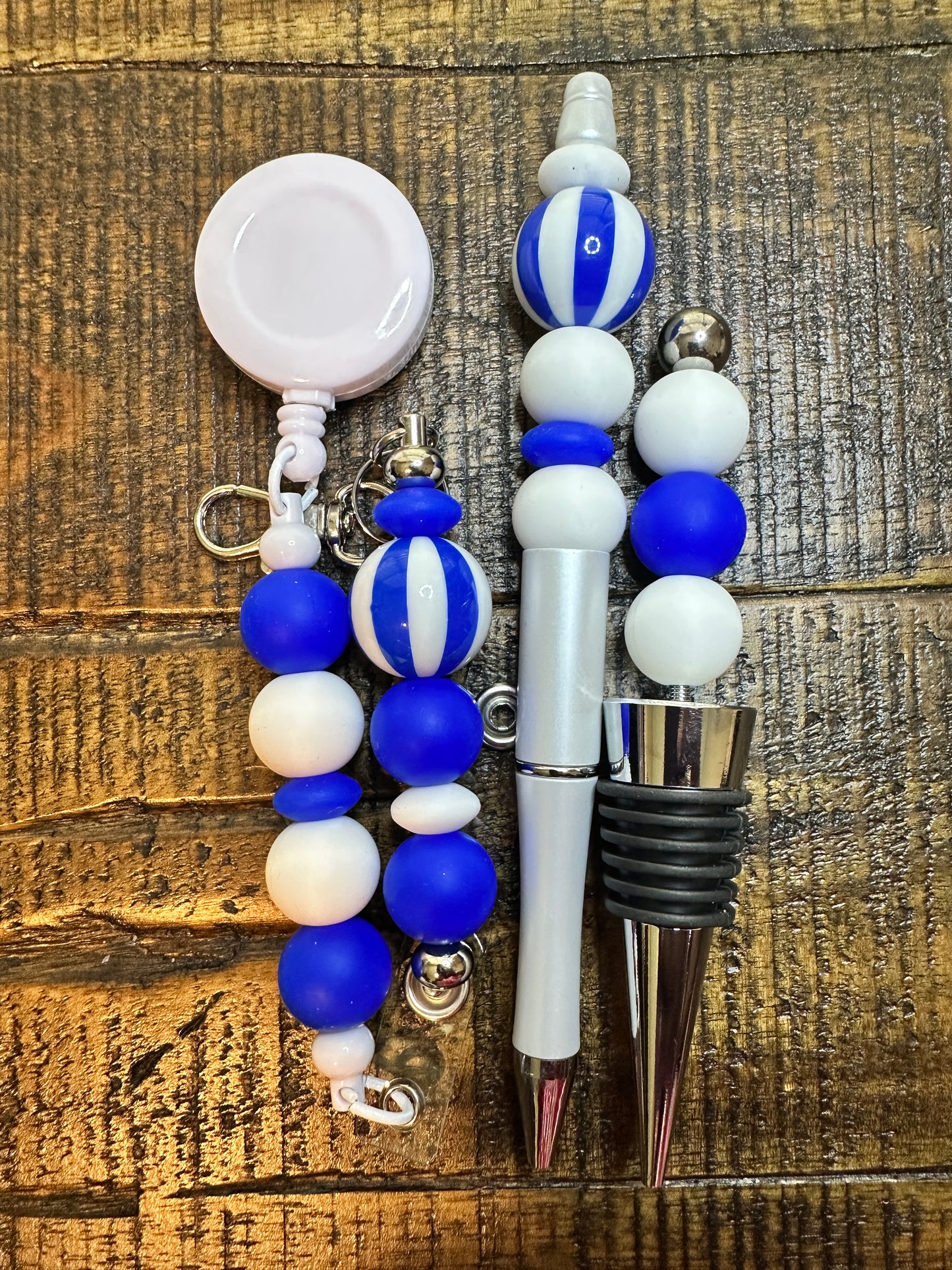 Beaded Sets (Blue Options)-Pen Keychain Lanyard Stopper