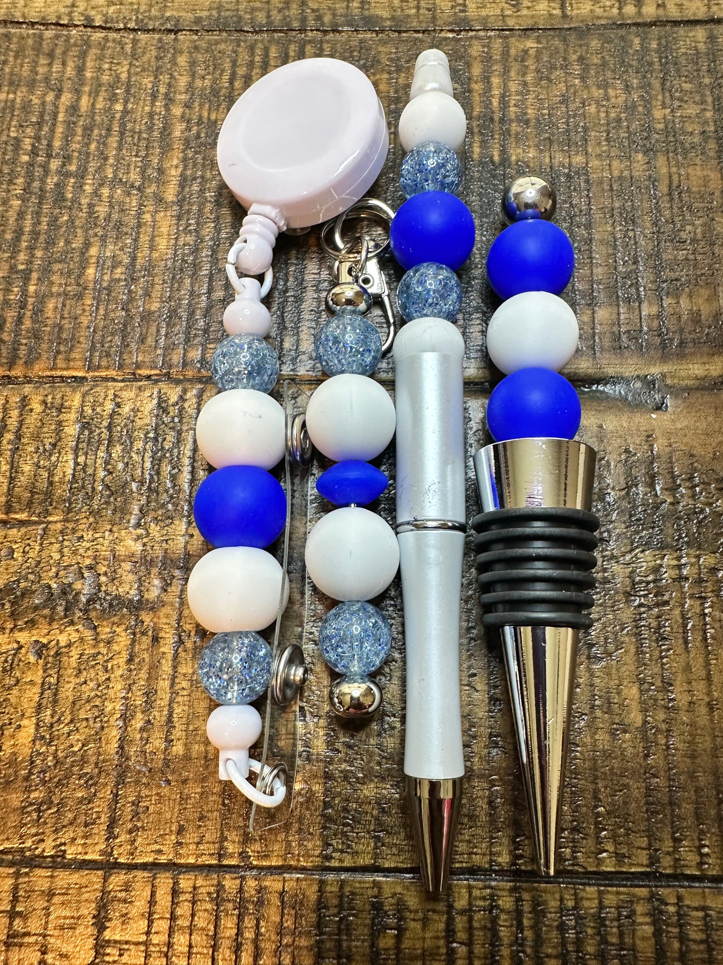 Beaded Sets (Blue Options)-Pen Keychain Lanyard Stopper
