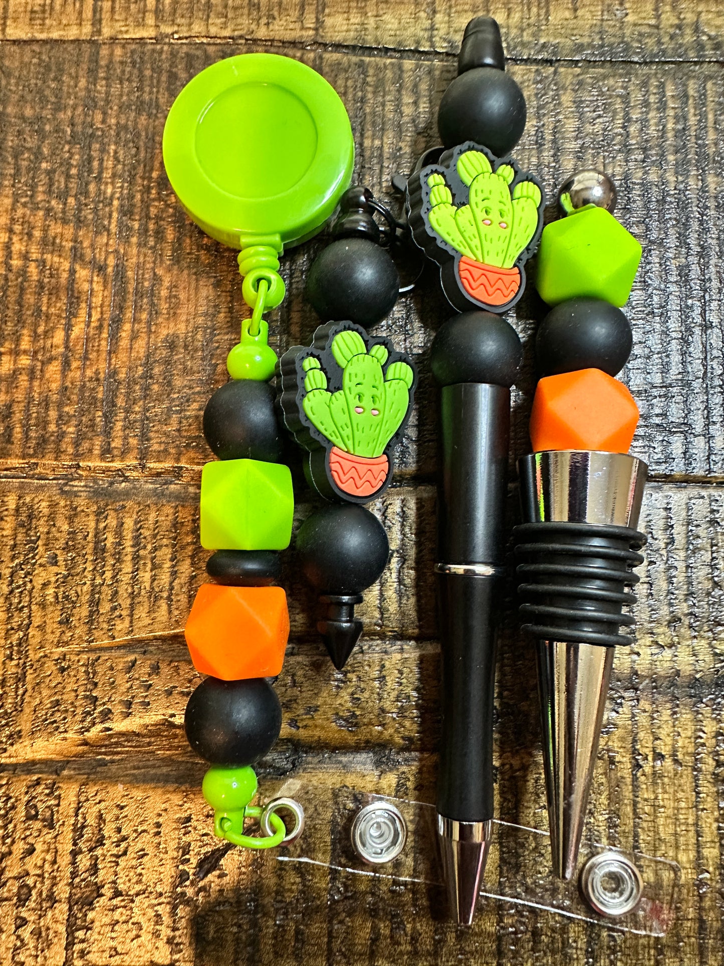 Beaded Sets (Green Options)-Pen Keychain Lanyard Stopper