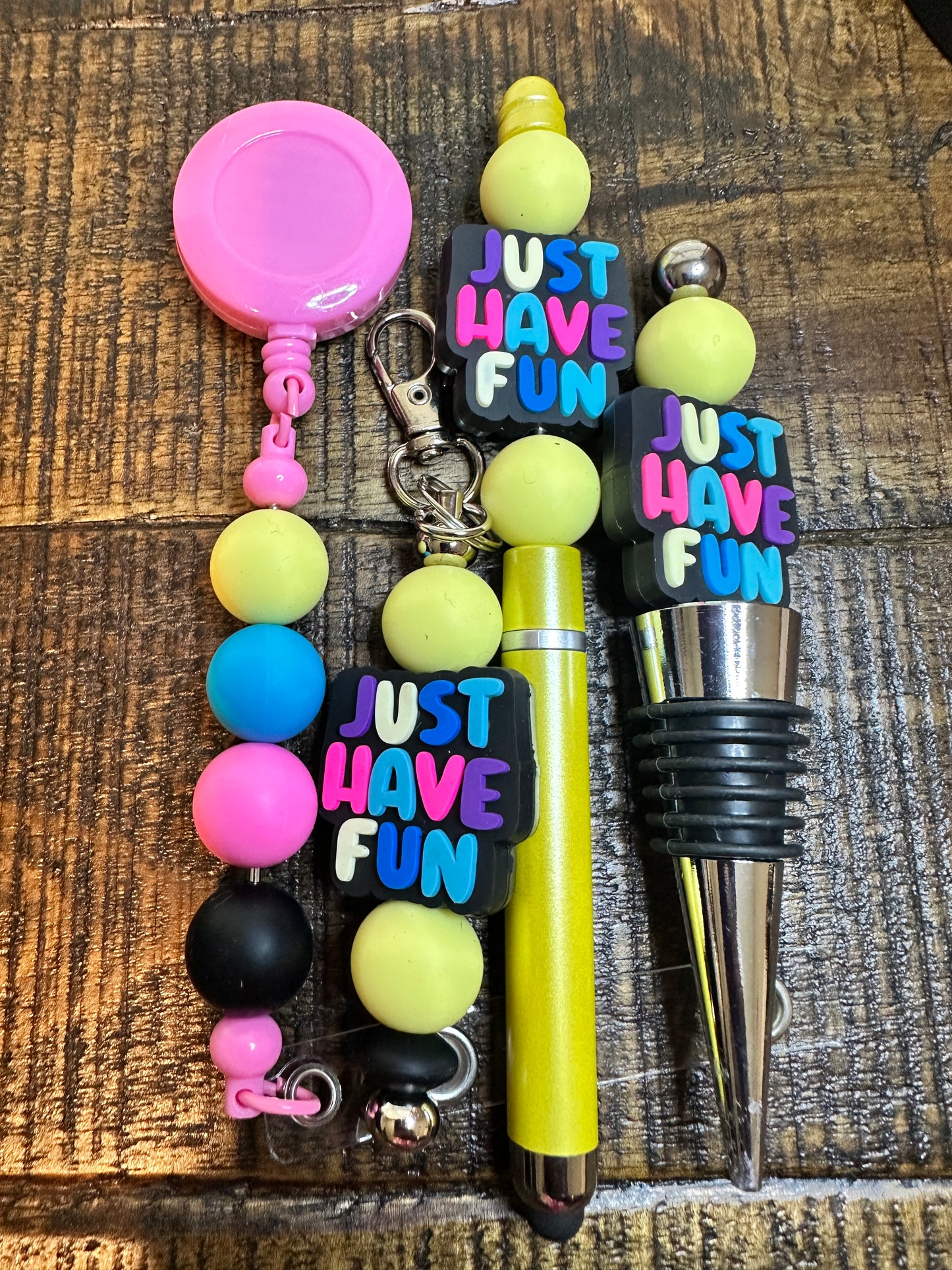 Beaded Sets (Yellow Options)-Pen Keychain Lanyard Stopper