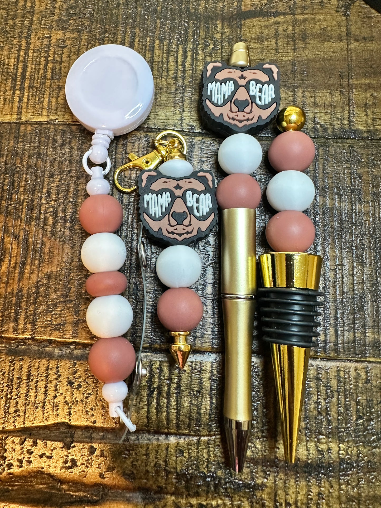 Beaded Sets (Brown Options)-Pen Keychain Lanyard Stopper