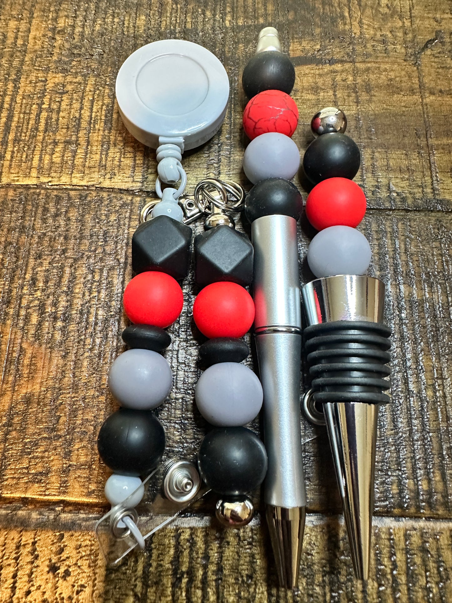 Beaded Sets (Grey Options)-Pen Keychain Lanyard Stopper