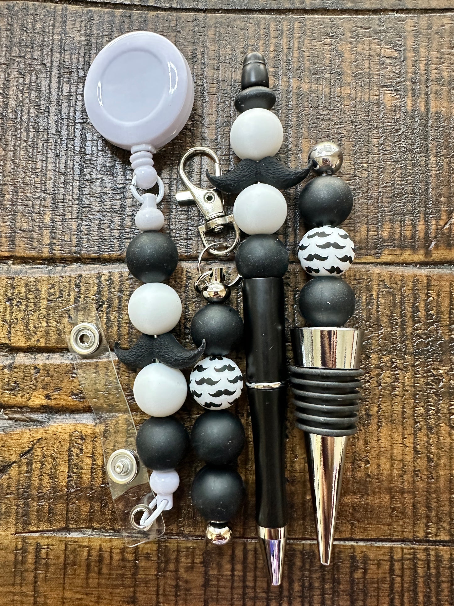 Beaded Sets (Black Options)-Pen Keychain Lanyard Stopper