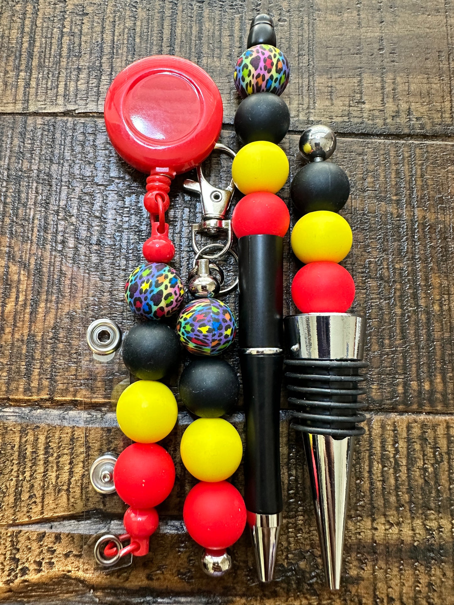 Beaded Sets (Red Options)-Pen Keychain Lanyard Stopper