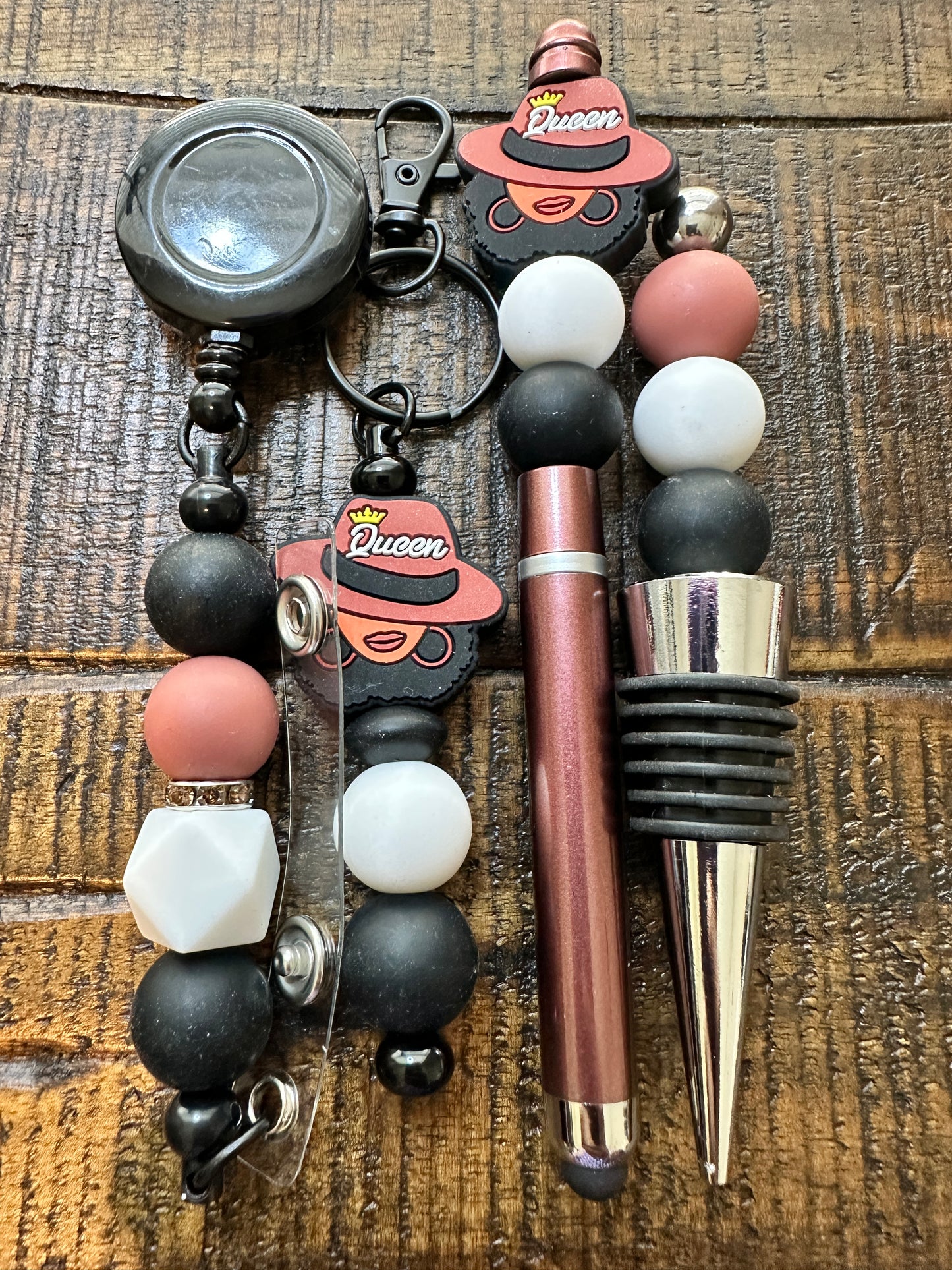Beaded Sets (Brown Options)-Pen Keychain Lanyard Stopper