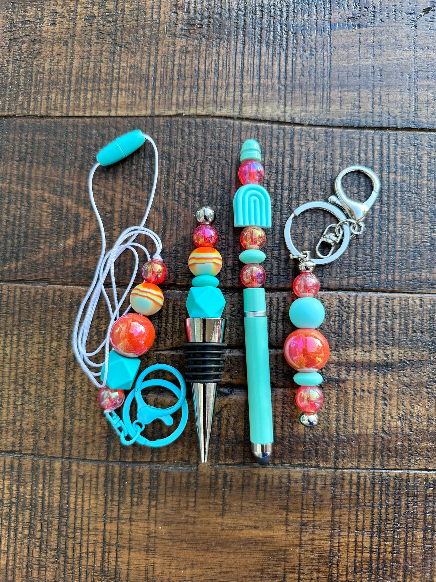 Beaded Sets (Blue Options)-Pen Keychain Lanyard Stopper