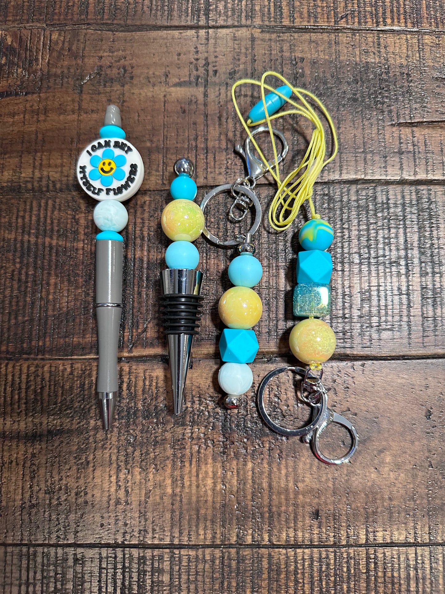Beaded Sets (Blue Options)-Pen Keychain Lanyard Stopper
