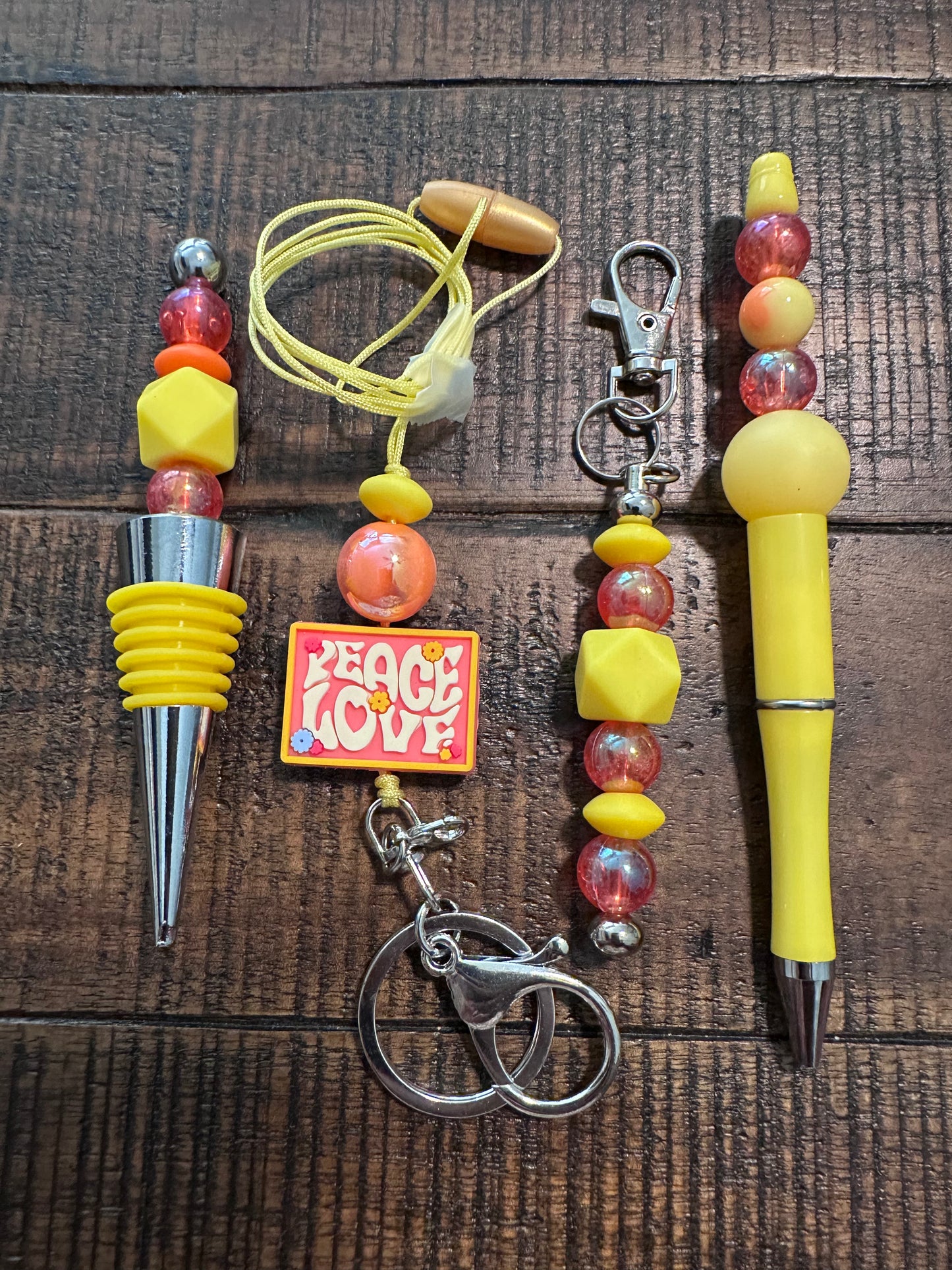 Beaded Sets (Gold Options)-Pen Keychain Lanyard Stopper